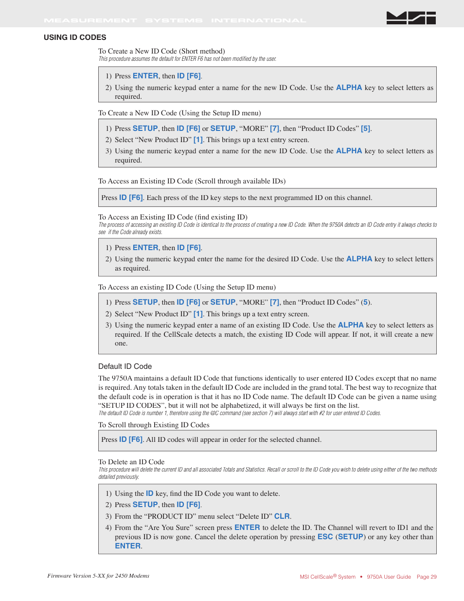 Rice Lake MSI-9750A CellScale RF Portable Indicator User Manual | Page 29 / 95