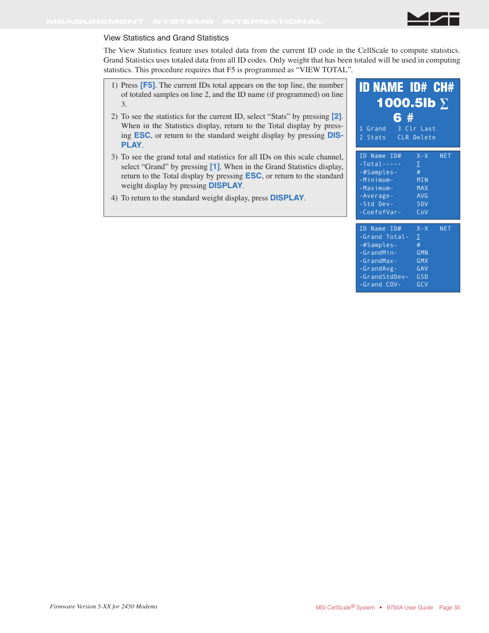 Rice Lake MSI-9750A CellScale RF Portable Indicator User Manual | Page 35 / 95