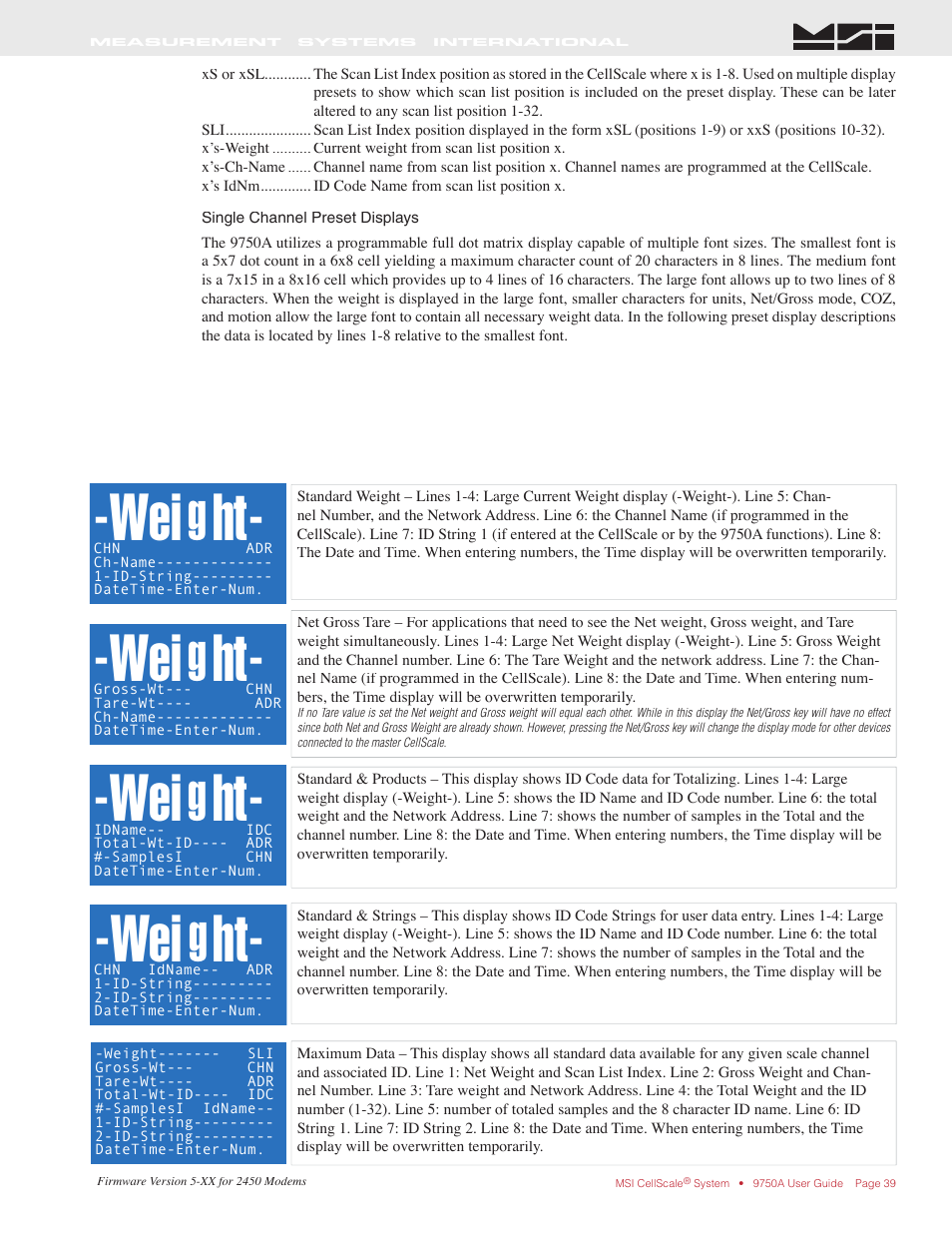 Rice Lake MSI-9750A CellScale RF Portable Indicator User Manual | Page 39 / 95