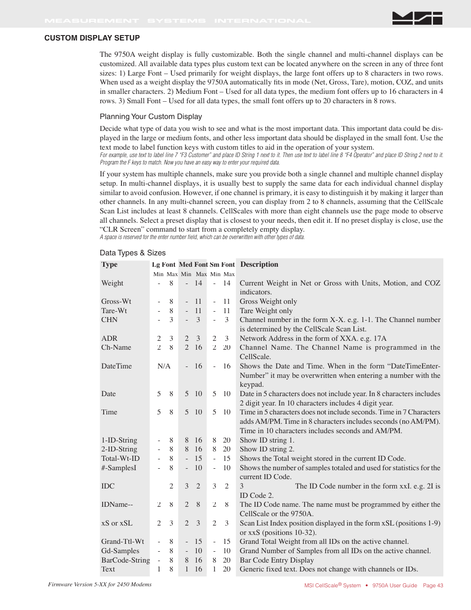 Rice Lake MSI-9750A CellScale RF Portable Indicator User Manual | Page 43 / 95