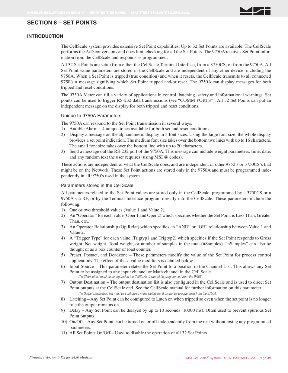 Rice Lake MSI-9750A CellScale RF Portable Indicator User Manual | Page 49 / 95