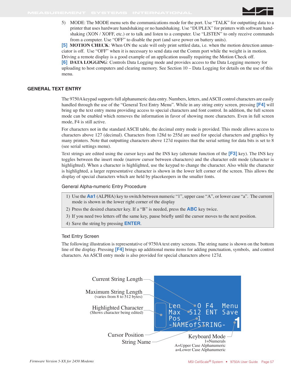 Rice Lake MSI-9750A CellScale RF Portable Indicator User Manual | Page 57 / 95