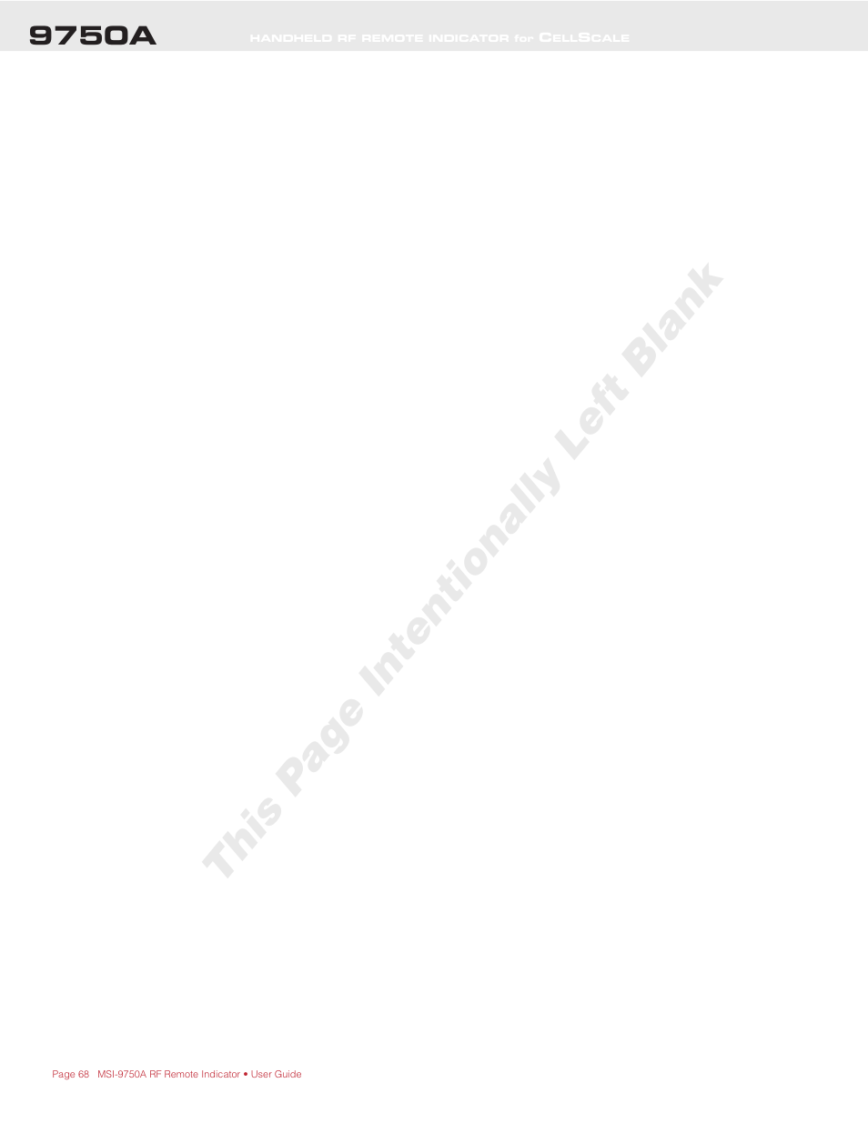This page intentionally left blank, 9750a | Rice Lake MSI-9750A CellScale RF Portable Indicator User Manual | Page 68 / 95