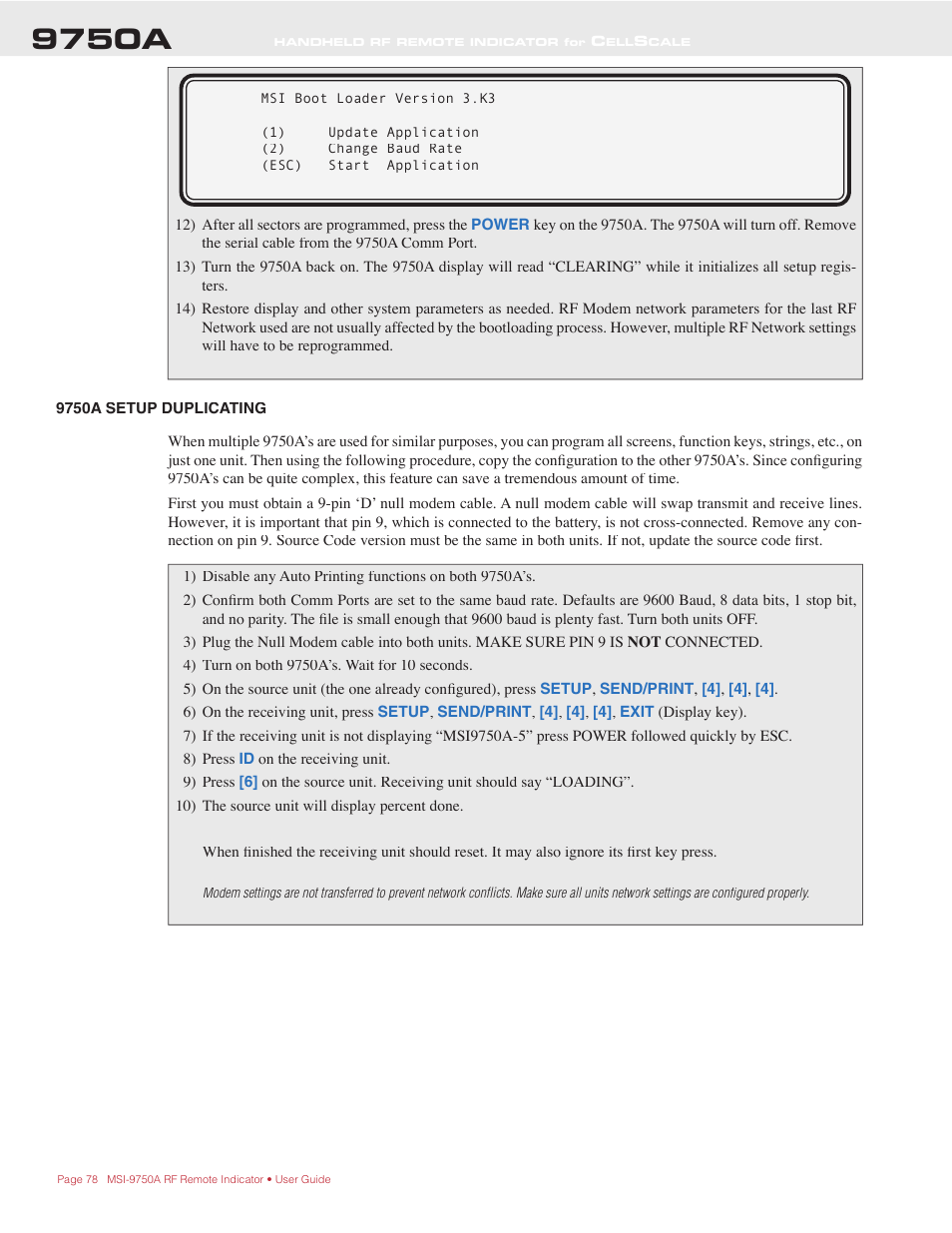 9750a | Rice Lake MSI-9750A CellScale RF Portable Indicator User Manual | Page 78 / 95