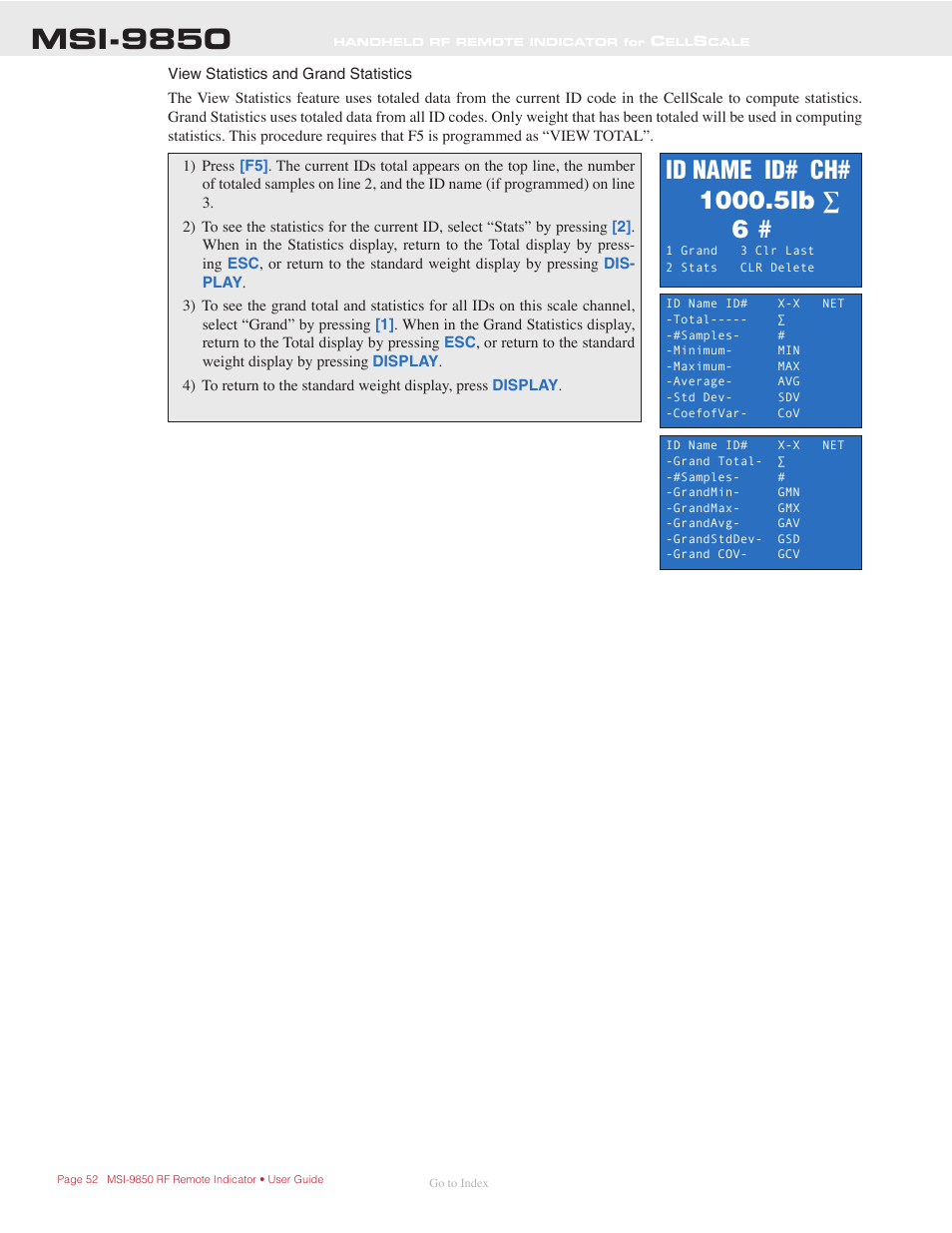 Msi-9850 | Rice Lake MSI-9850 CellScale RF Digital Indicator - Operator Manual User Manual | Page 52 / 114