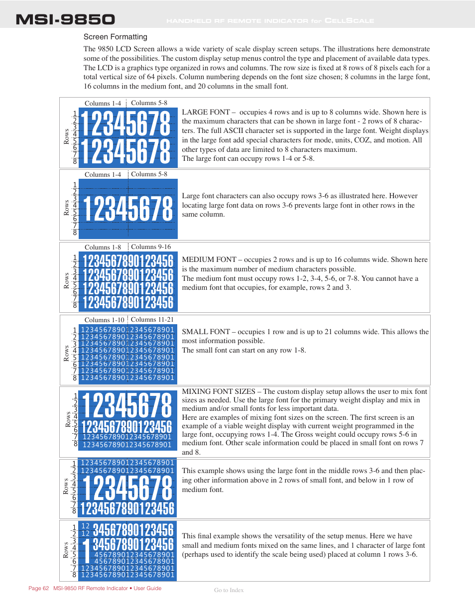 Msi-9850 | Rice Lake MSI-9850 CellScale RF Digital Indicator - Operator Manual User Manual | Page 62 / 114