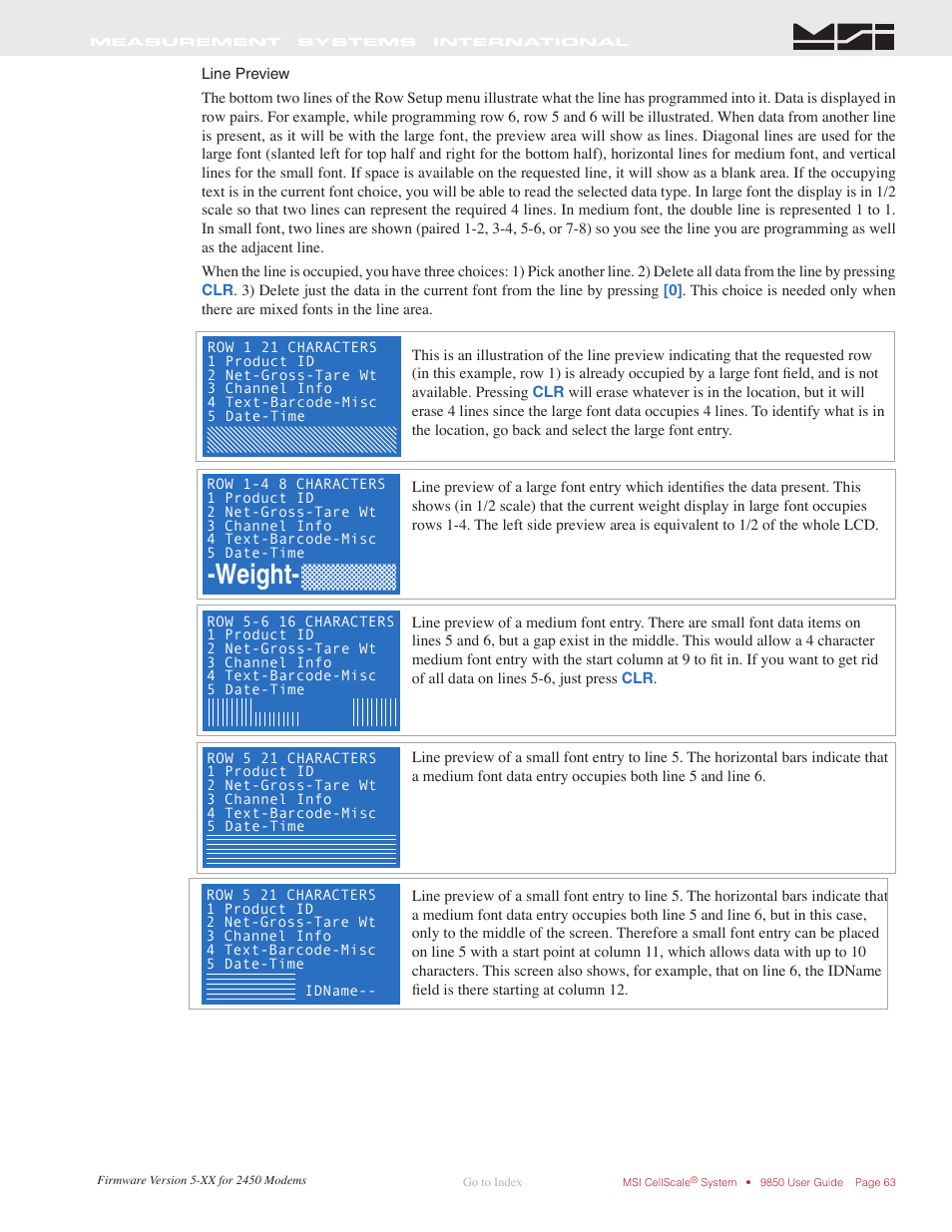 Weight | Rice Lake MSI-9850 CellScale RF Digital Indicator - Operator Manual User Manual | Page 63 / 114