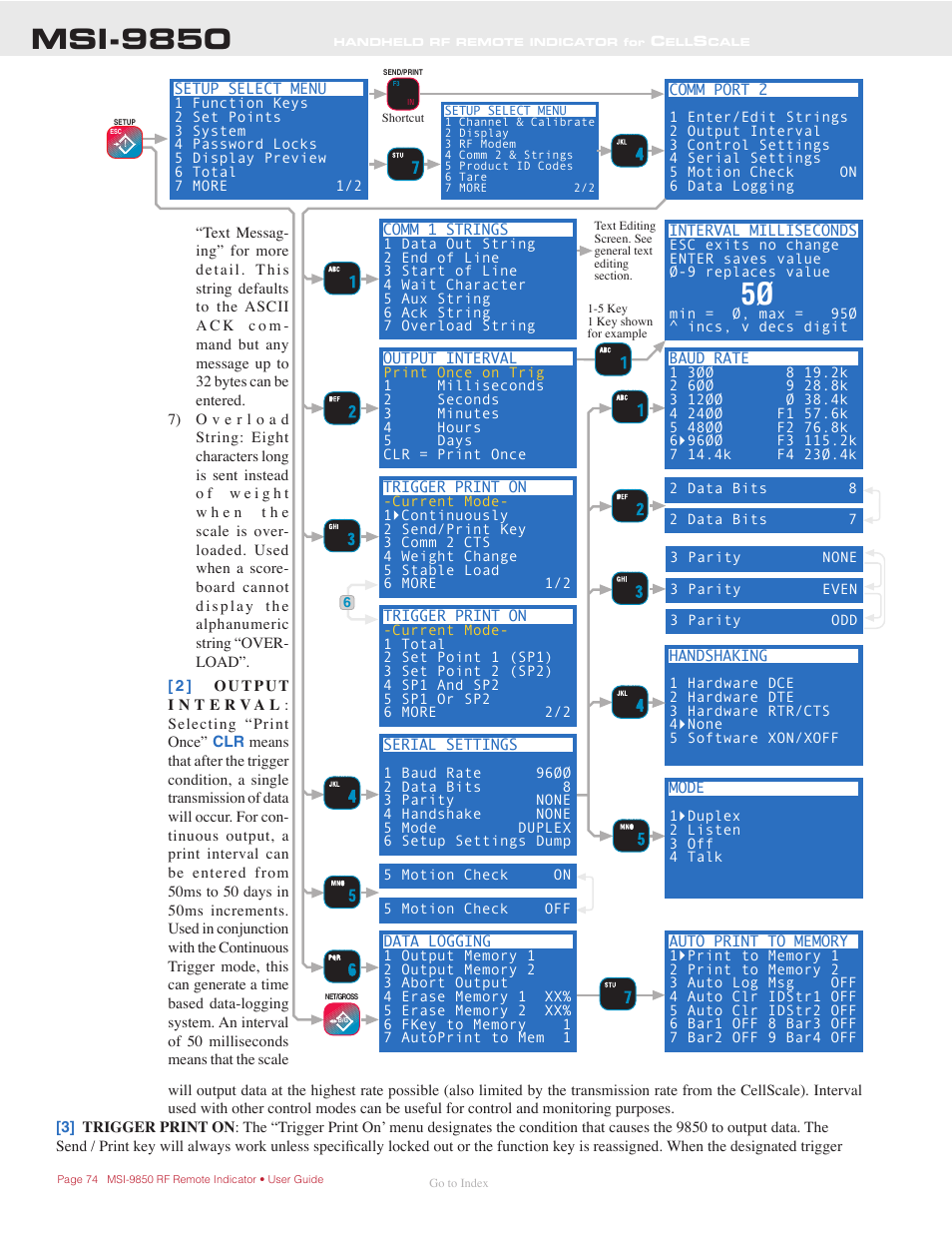 Msi-9850 | Rice Lake MSI-9850 CellScale RF Digital Indicator - Operator Manual User Manual | Page 74 / 114