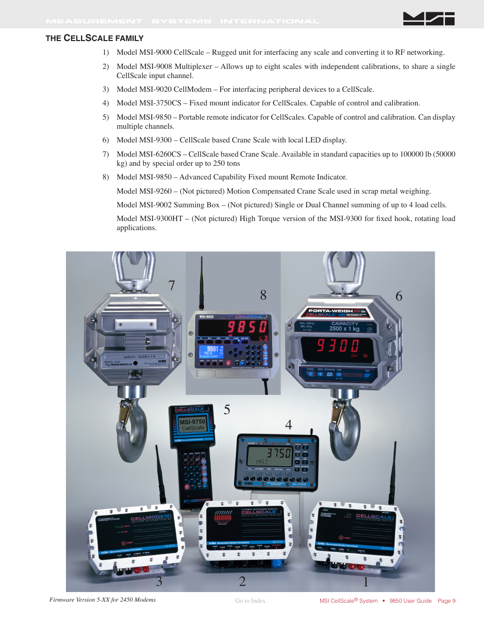 Cale family | Rice Lake MSI-9850 CellScale RF Digital Indicator - Operator Manual User Manual | Page 9 / 114