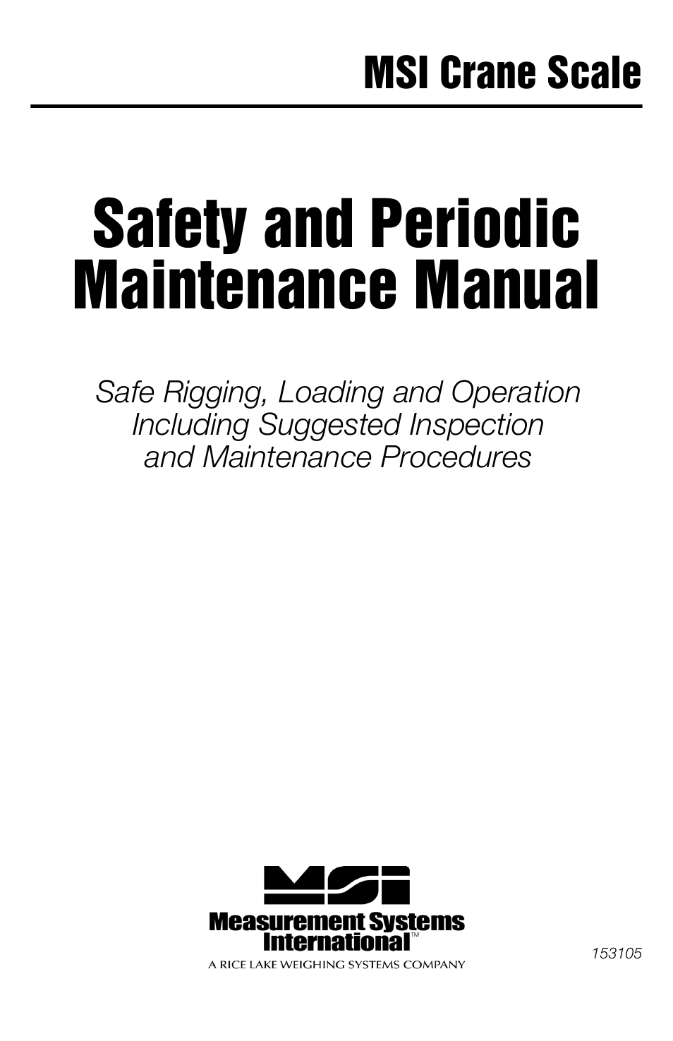 Rice Lake MSI-9300HT Hi-Torque Port-A-Weigh Plus CellScale RF Safety User Manual | 20 pages