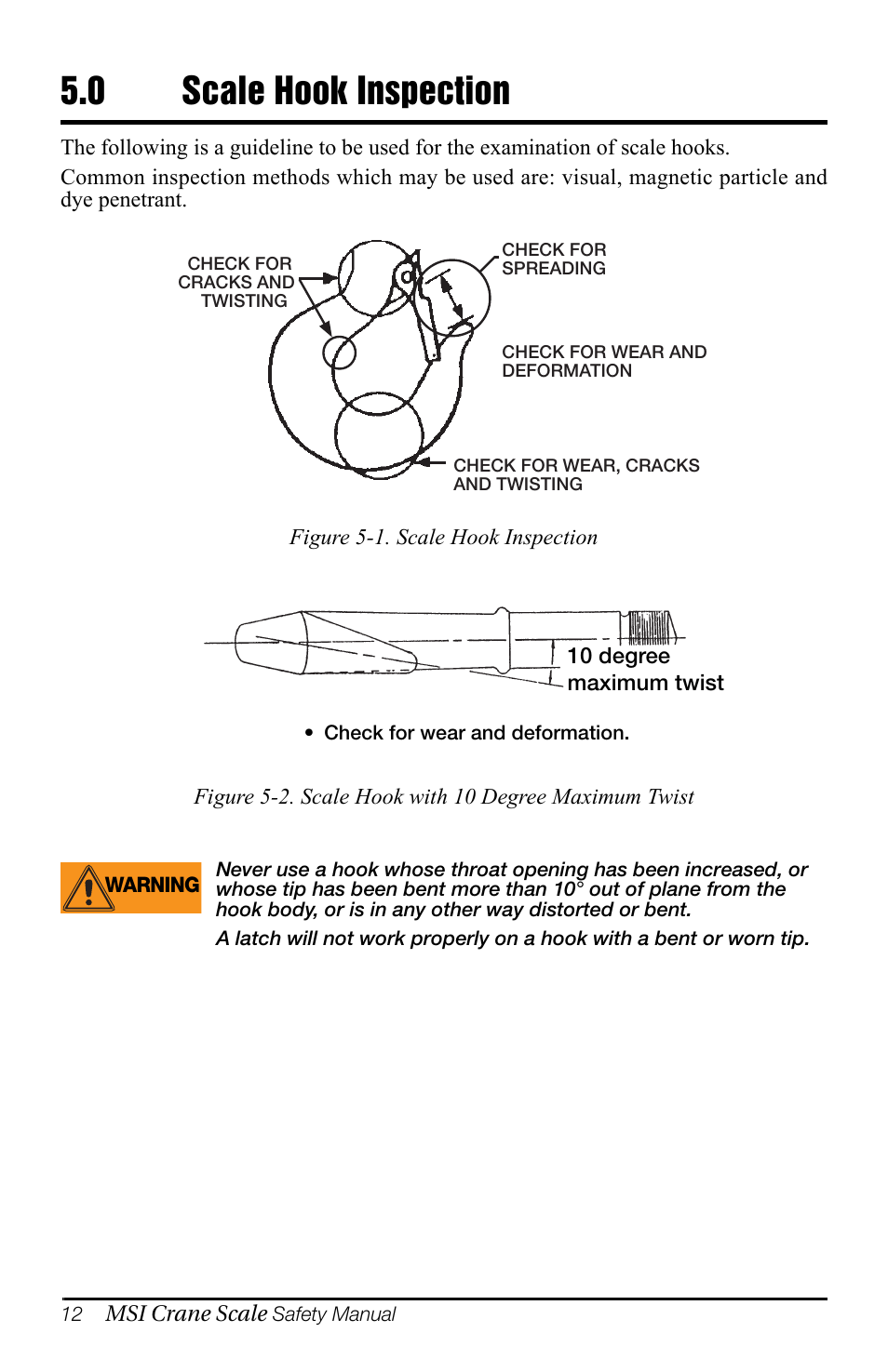 0 scale hook inspection | Rice Lake MSI-9300HT Hi-Torque Port-A-Weigh Plus CellScale RF Safety User Manual | Page 16 / 20