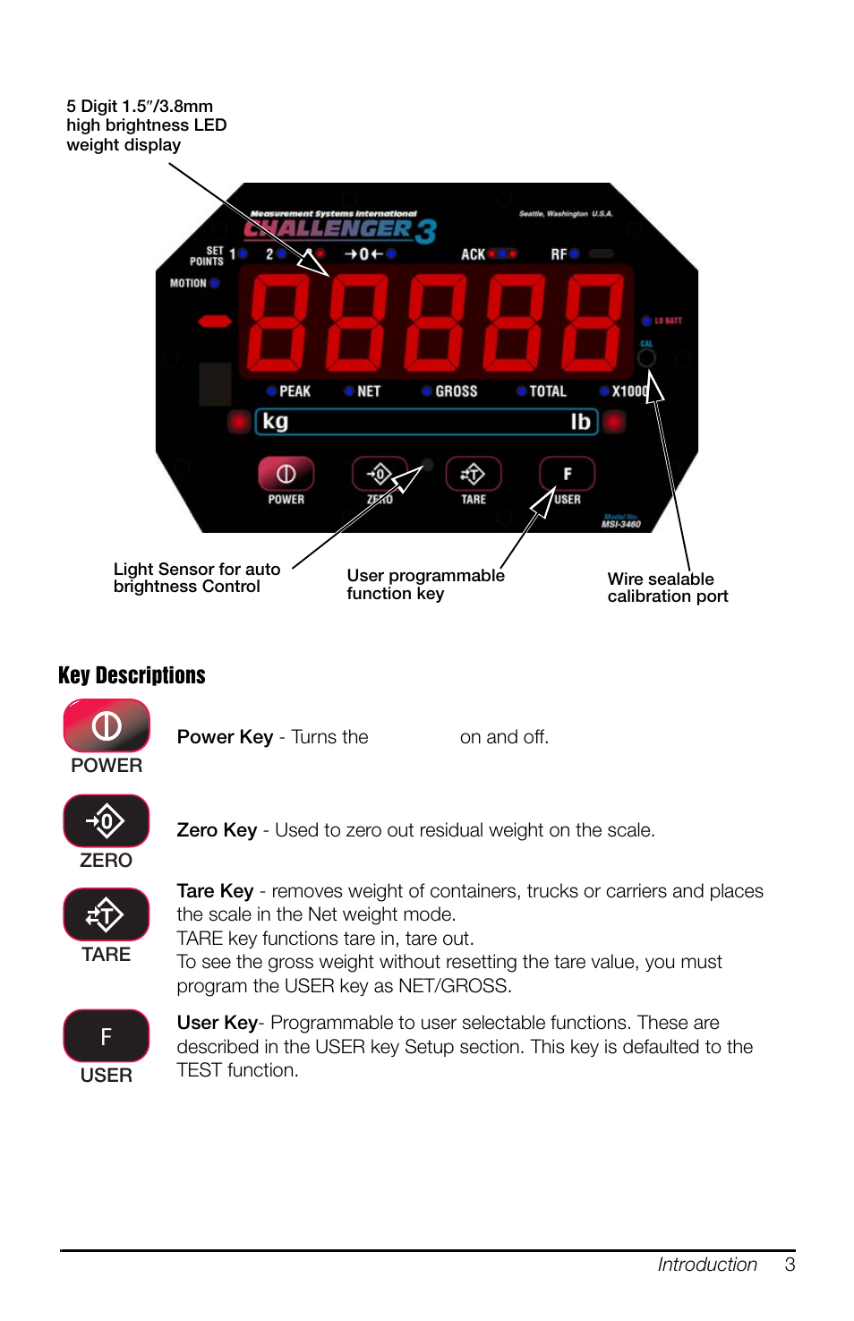 Rice Lake MSI-3460 Challenger 3 User Manual | Page 7 / 64