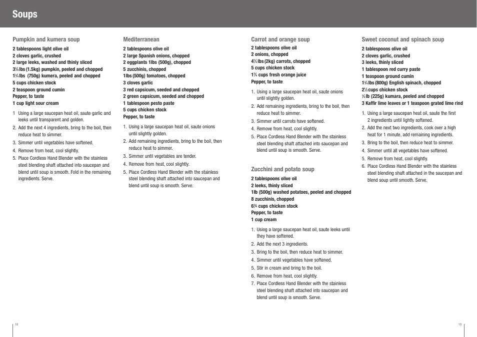 Soups | Breville BCS500XL User Manual | Page 10 / 44