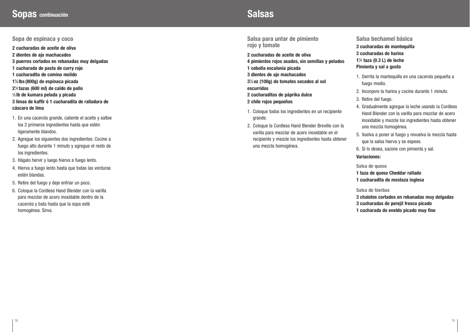 Salsas, Sopas | Breville BCS500XL User Manual | Page 40 / 44