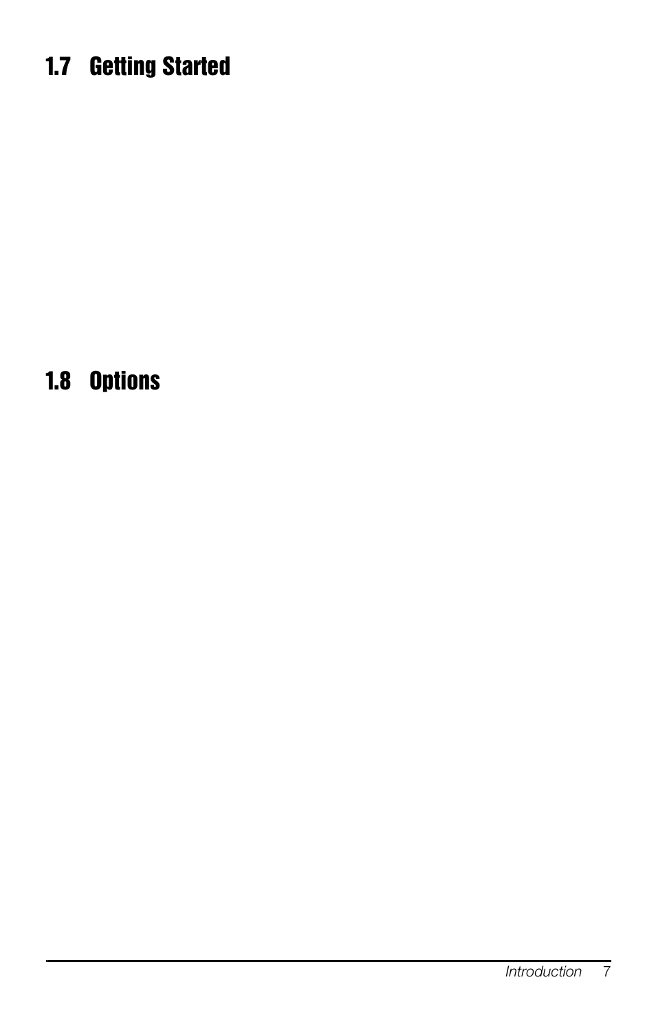 7 getting started, 8 options, 7 getting started 1.8 options | Rice Lake MSI-8000HD Remote Display User Manual | Page 11 / 48