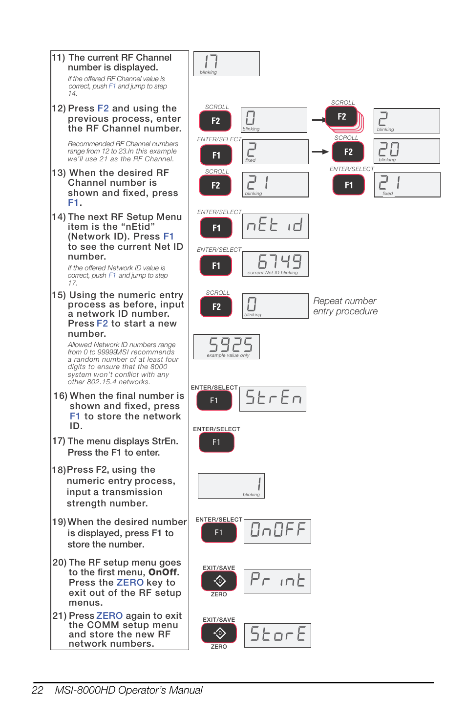 6wu(q, 3ulqw 6wruh 2q2ii, Qhwlg | Figure 5-3. rf set up (continued) | Rice Lake MSI-8000HD Remote Display User Manual | Page 26 / 48