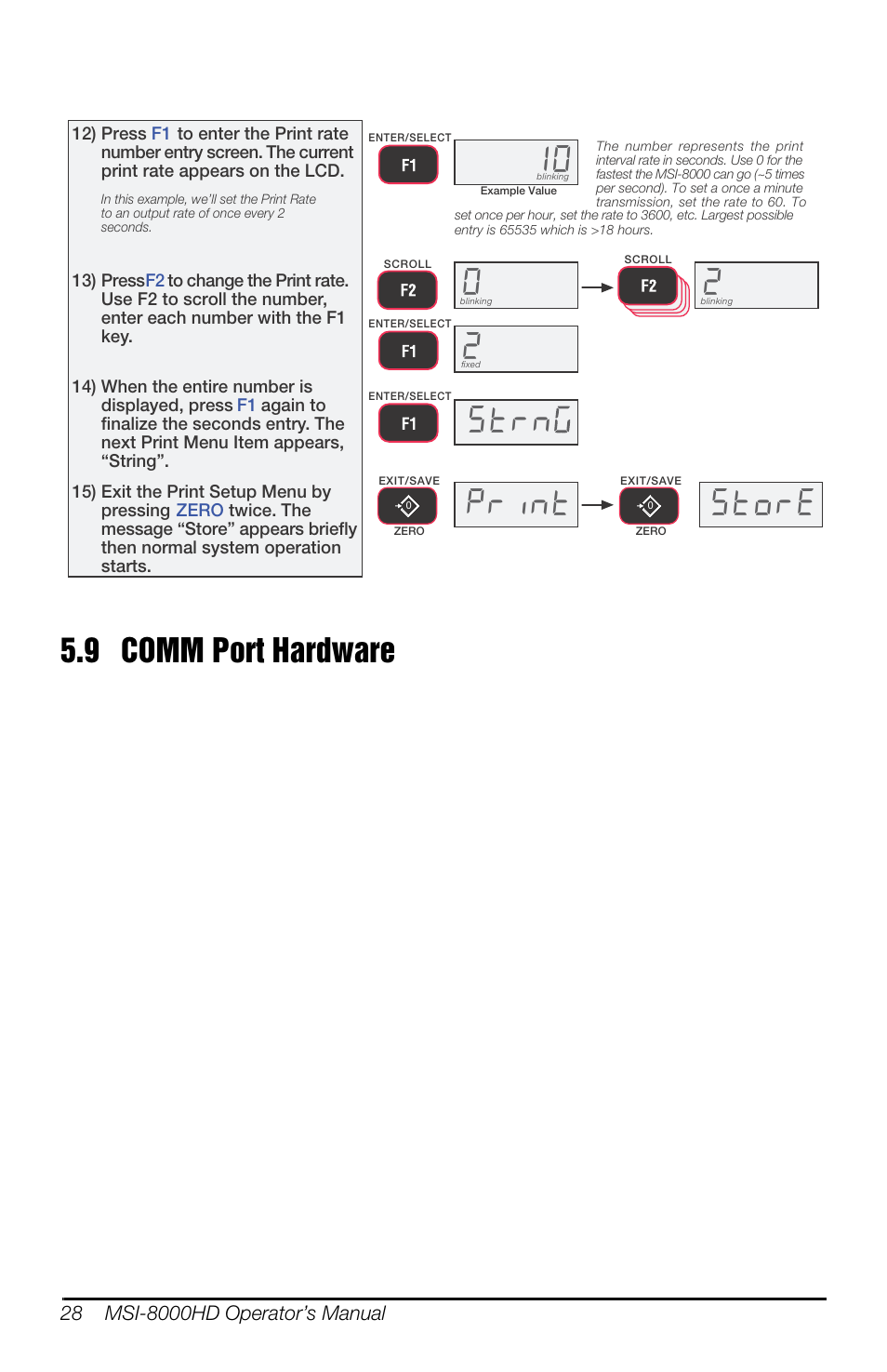 9 comm port hardware, 6wuq, 3ulqw 6wruh | Rice Lake MSI-8000HD Remote Display User Manual | Page 32 / 48