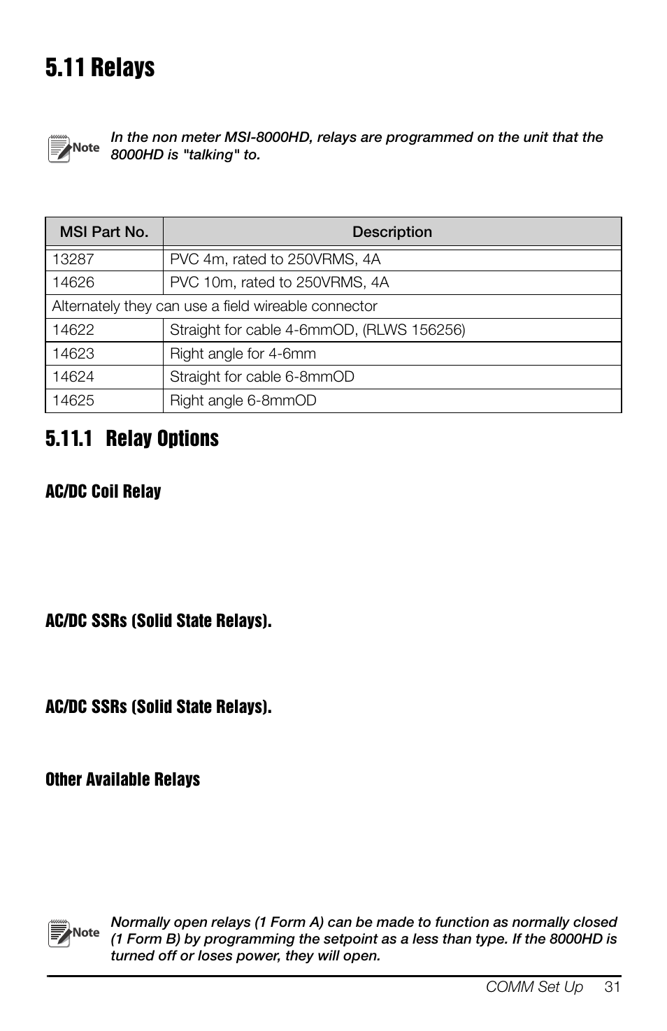 11 relays, 1 relay options, 1relay options | Rice Lake MSI-8000HD Remote Display User Manual | Page 35 / 48