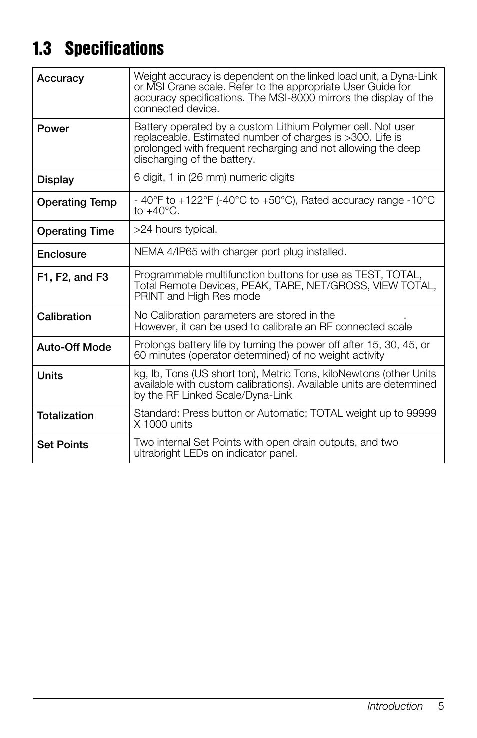 3 specifications | Rice Lake MSI-8000HD Remote Display User Manual | Page 9 / 48