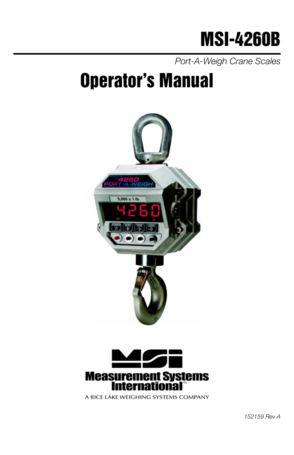 Rice Lake MSI-4260 Port-A-Weigh User Manual | 64 pages