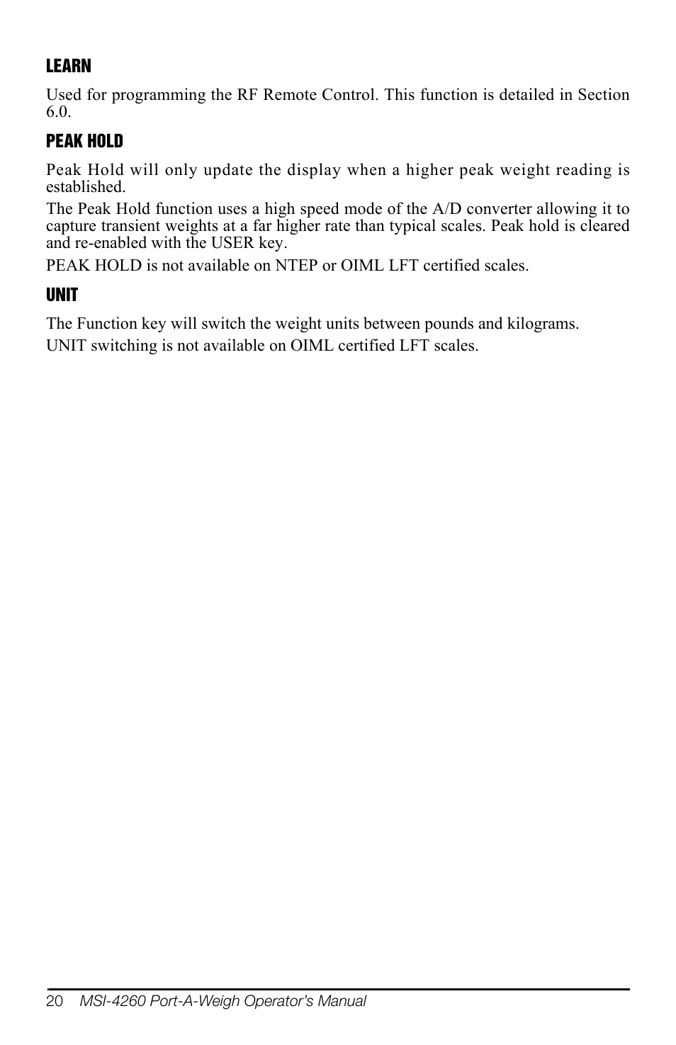 Rice Lake MSI-4260 Port-A-Weigh User Manual | Page 24 / 64