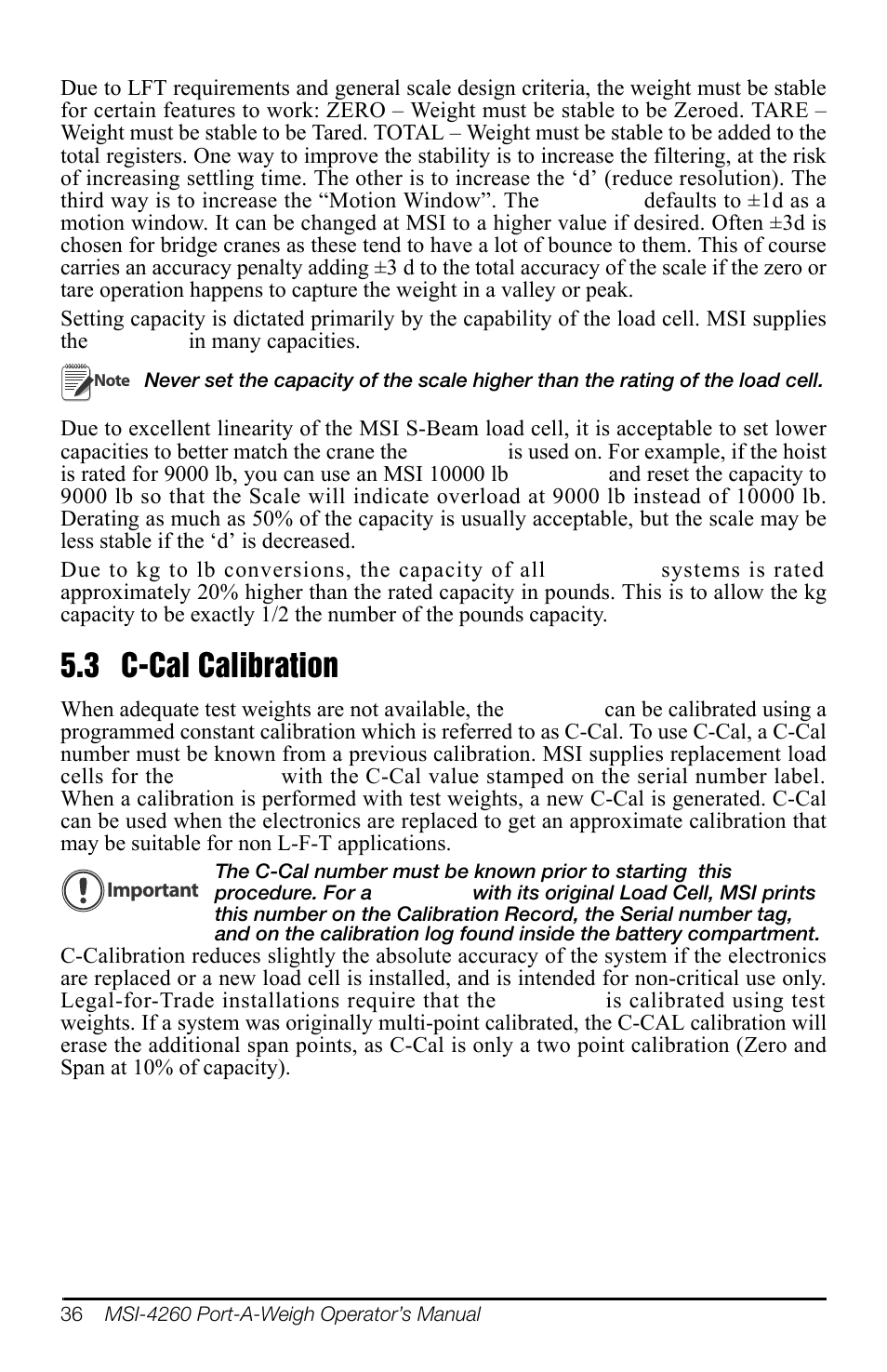 3 c-cal calibration | Rice Lake MSI-4260 Port-A-Weigh User Manual | Page 40 / 64