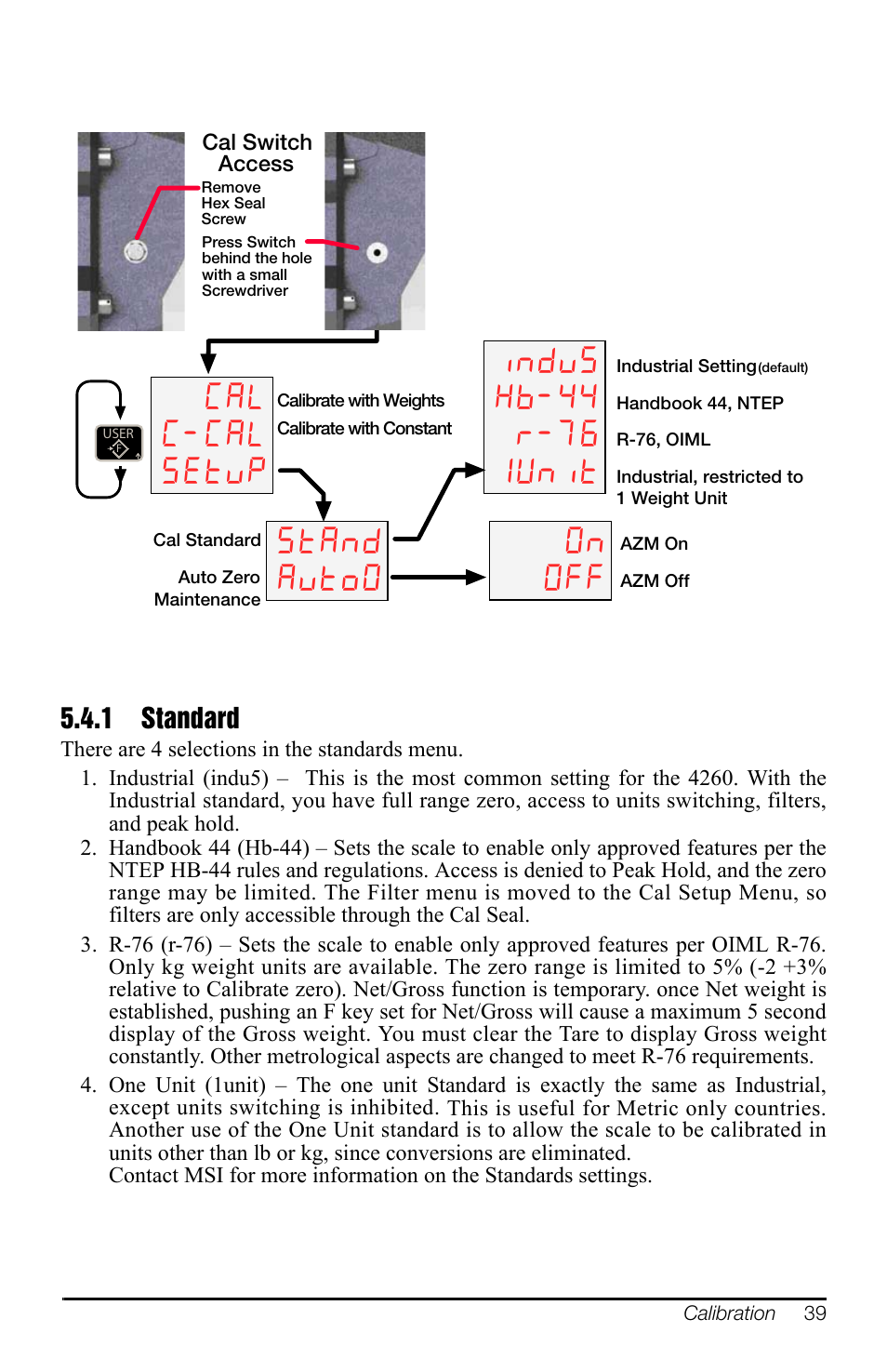 1 standard, Standard | Rice Lake MSI-4260 Port-A-Weigh User Manual | Page 43 / 64