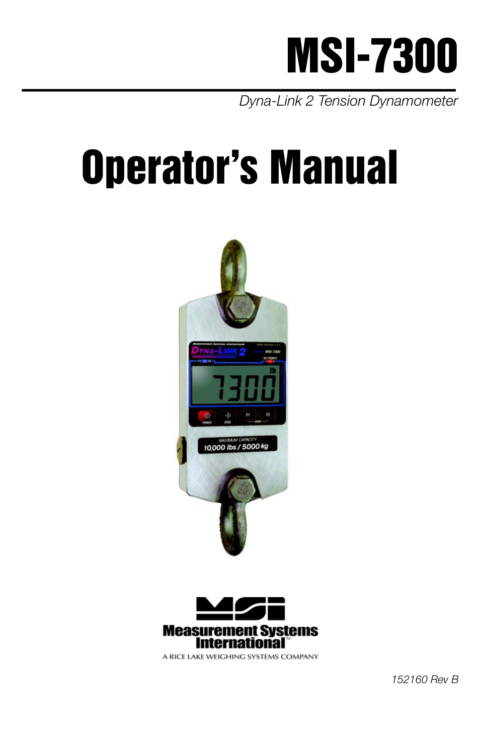 Rice Lake MSI-7300 Dyna-Link 2 User Manual | 60 pages