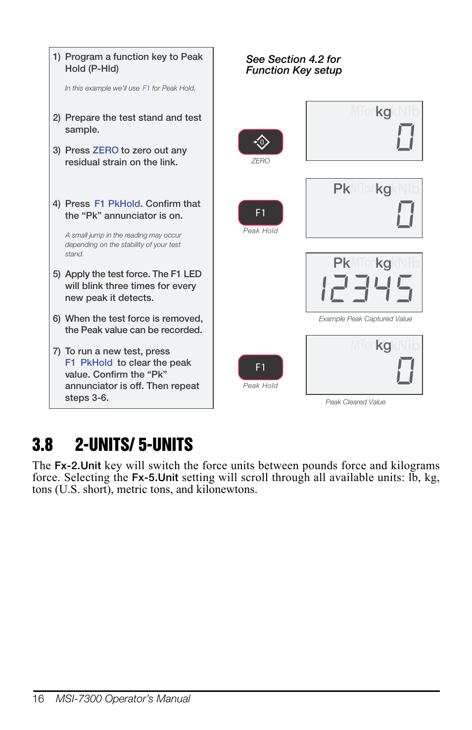 8 2-units/ 5-units, Units/ 5-units, Kg lb | Rice Lake MSI-7300 Dyna-Link 2 User Manual | Page 20 / 60