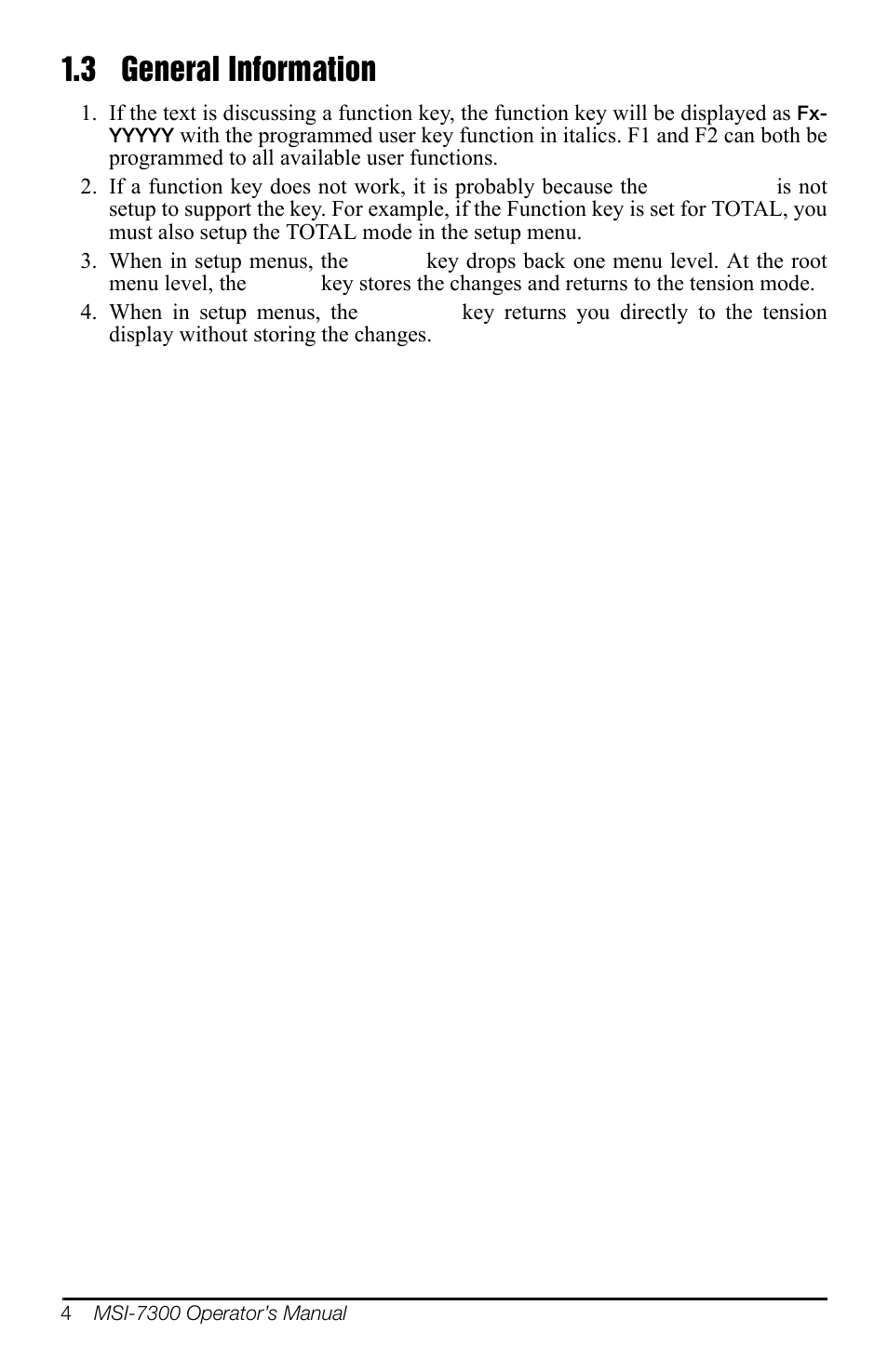 3 general information, General information | Rice Lake MSI-7300 Dyna-Link 2 User Manual | Page 8 / 60