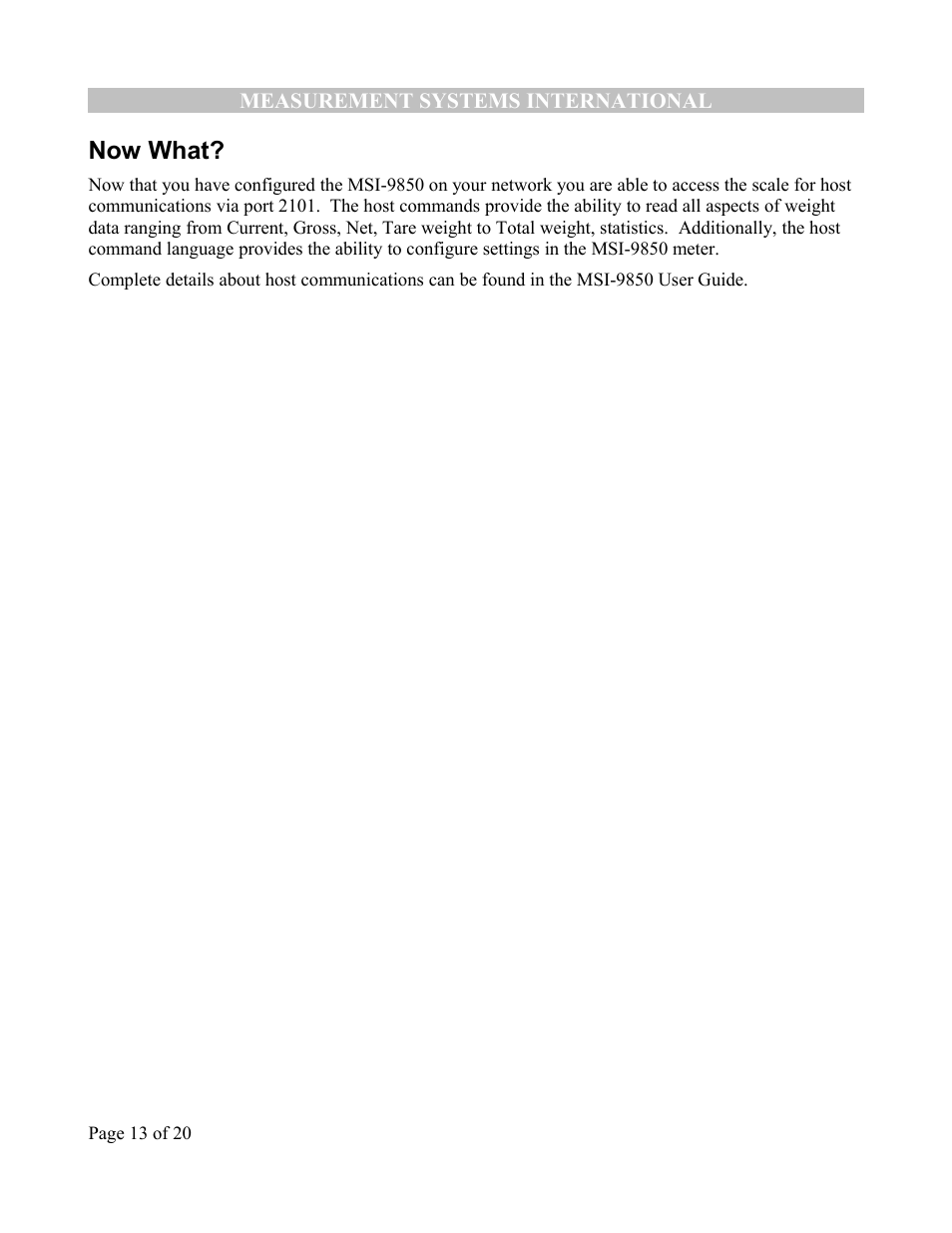 Now what | Rice Lake MSI-9850 CellScale RF Digital Indicator - Ethernet Option Supplement User Manual | Page 13 / 21