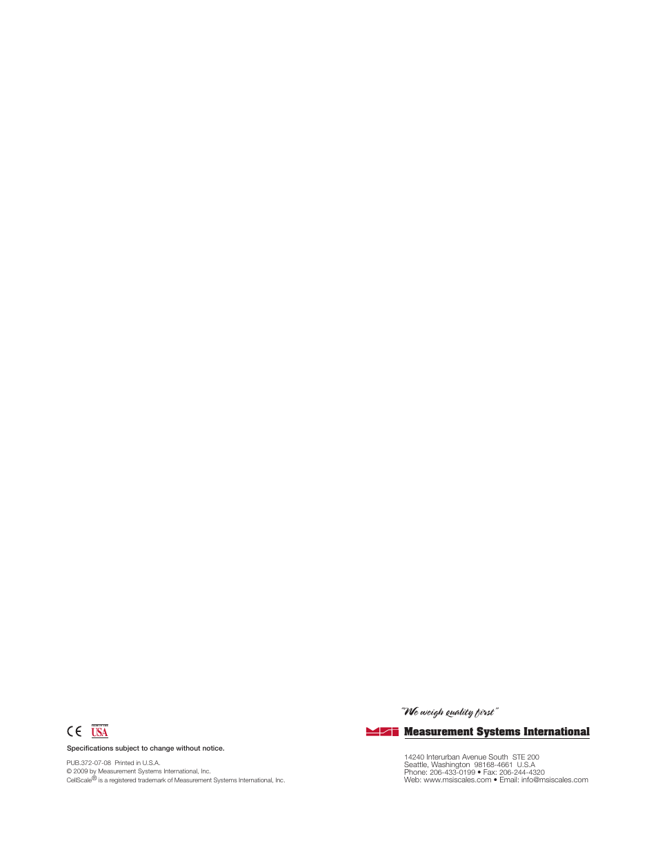 We weigh quality first | Rice Lake MSI-9850 CellScale RF Digital Indicator - Ethernet Option Supplement User Manual | Page 20 / 21