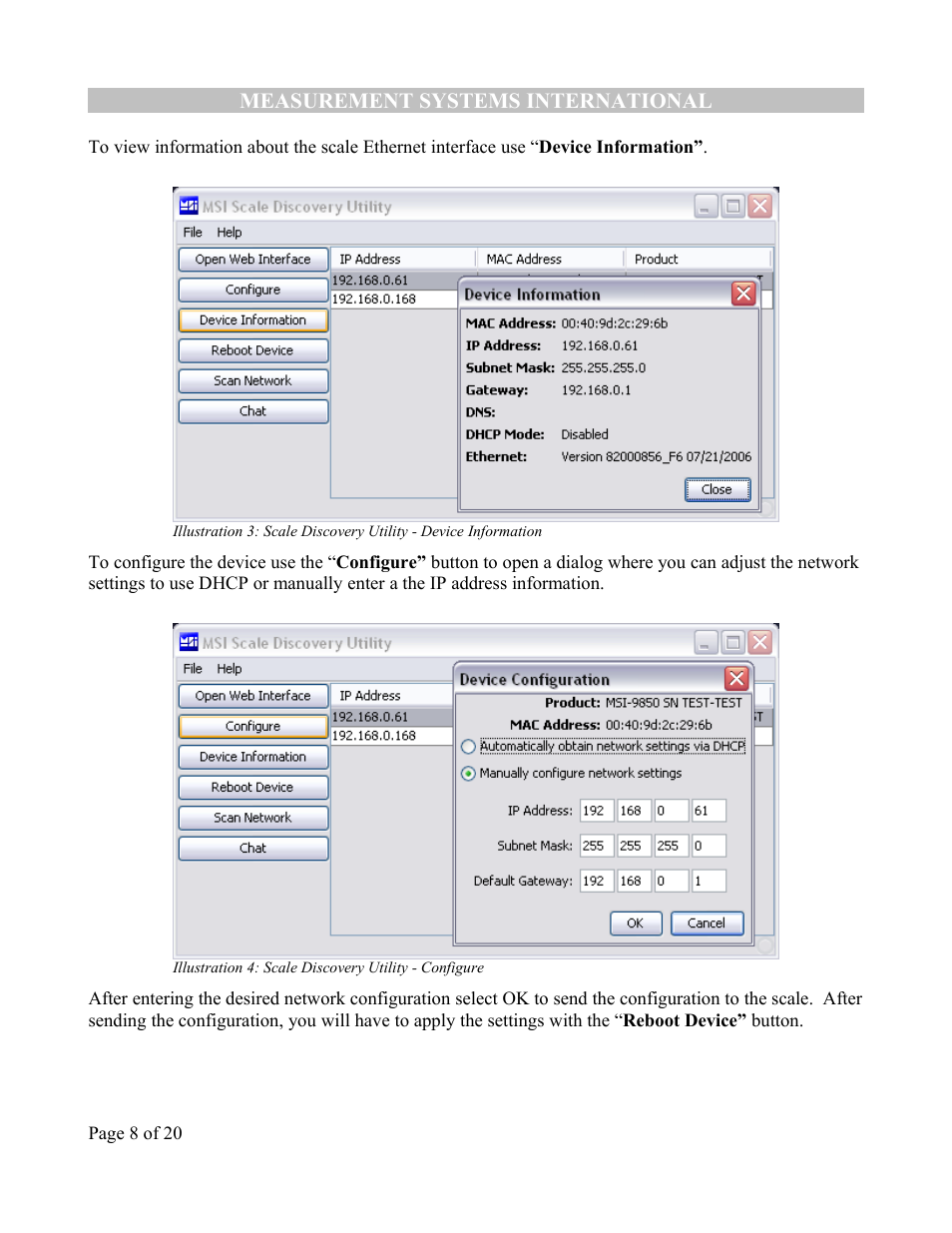 Rice Lake MSI-9850 CellScale RF Digital Indicator - Ethernet Option Supplement User Manual | Page 8 / 21