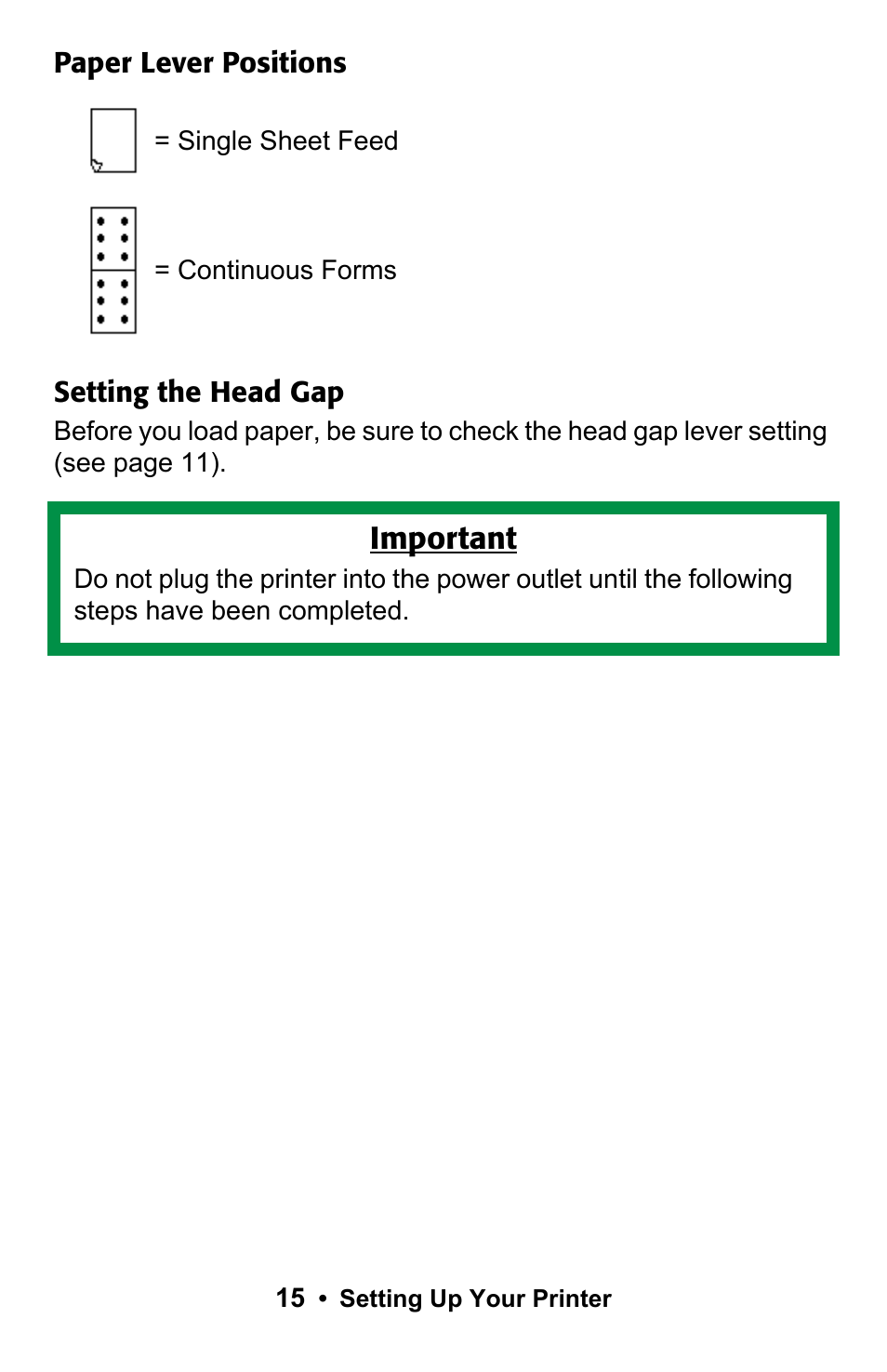 Important | Rice Lake Okidata Microline ML 186 User Manual | Page 15 / 86