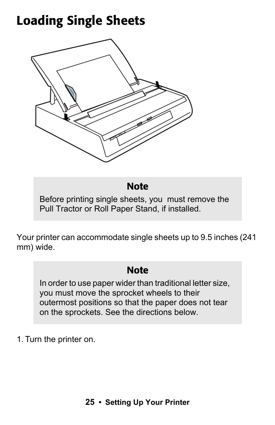 Loading single sheets | Rice Lake Okidata Microline ML 186 User Manual | Page 25 / 86