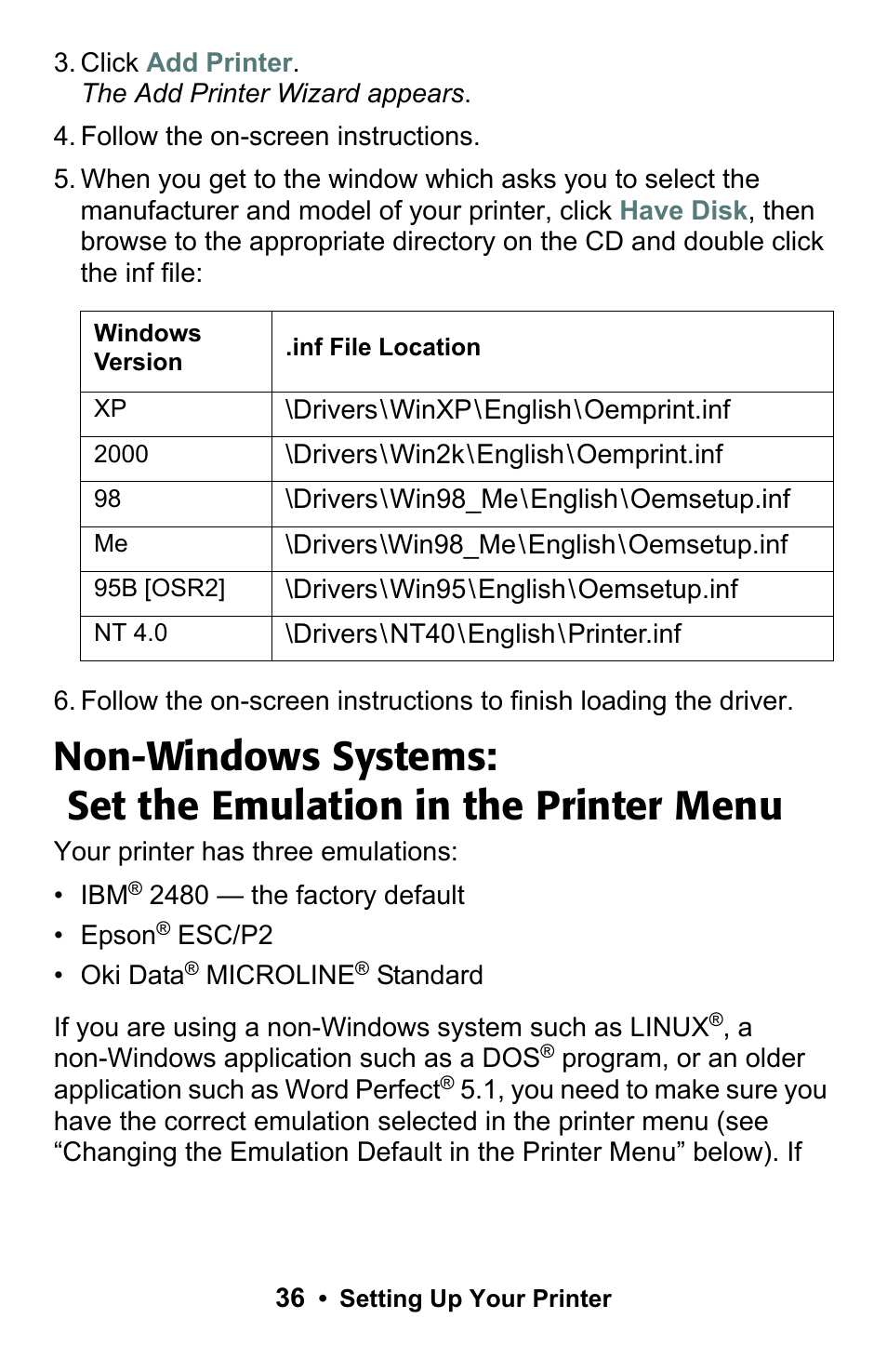 Rice Lake Okidata Microline ML 186 User Manual | Page 36 / 86