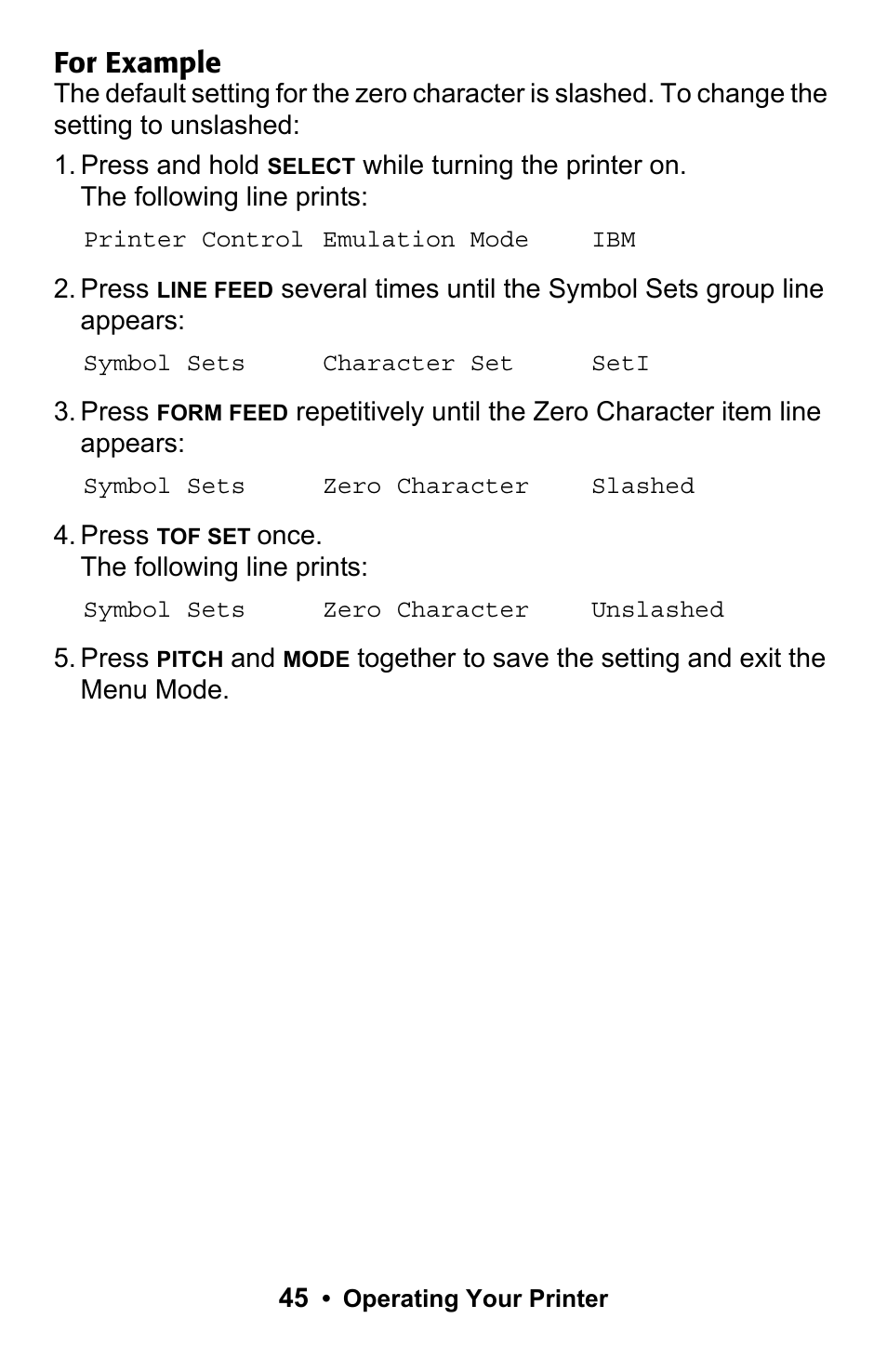 For example | Rice Lake Okidata Microline ML 186 User Manual | Page 45 / 86