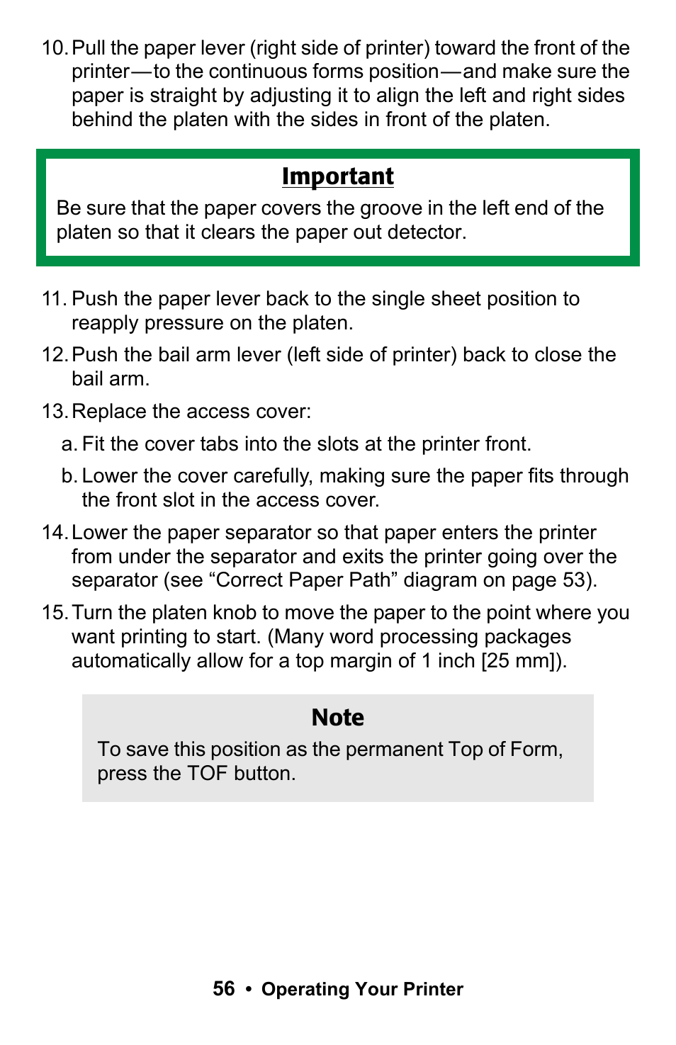 Important | Rice Lake Okidata Microline ML 186 User Manual | Page 56 / 86