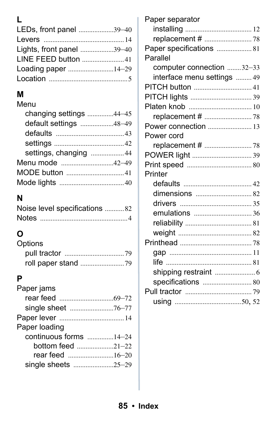 Rice Lake Okidata Microline ML 186 User Manual | Page 85 / 86