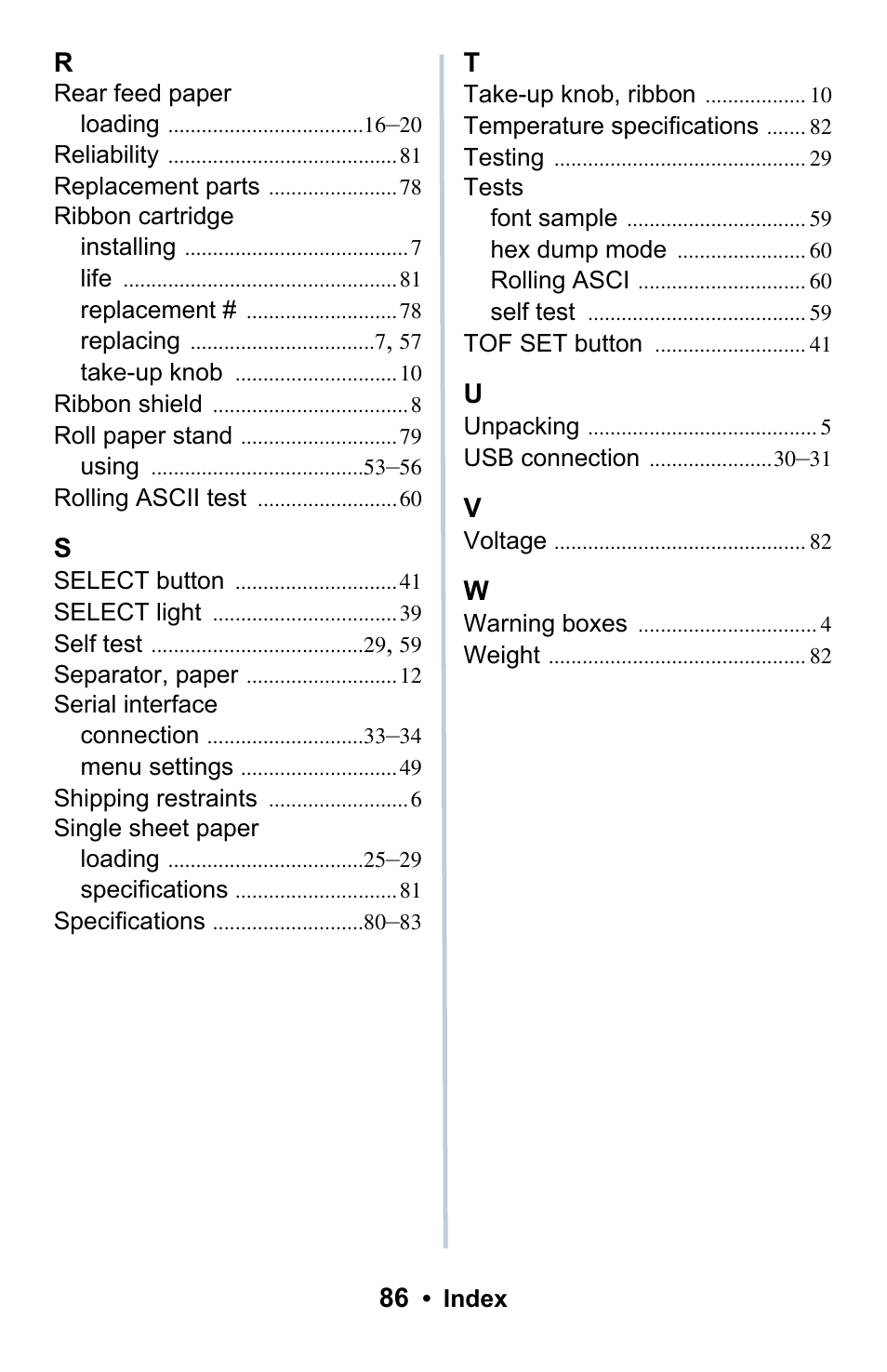 Rice Lake Okidata Microline ML 186 User Manual | Page 86 / 86