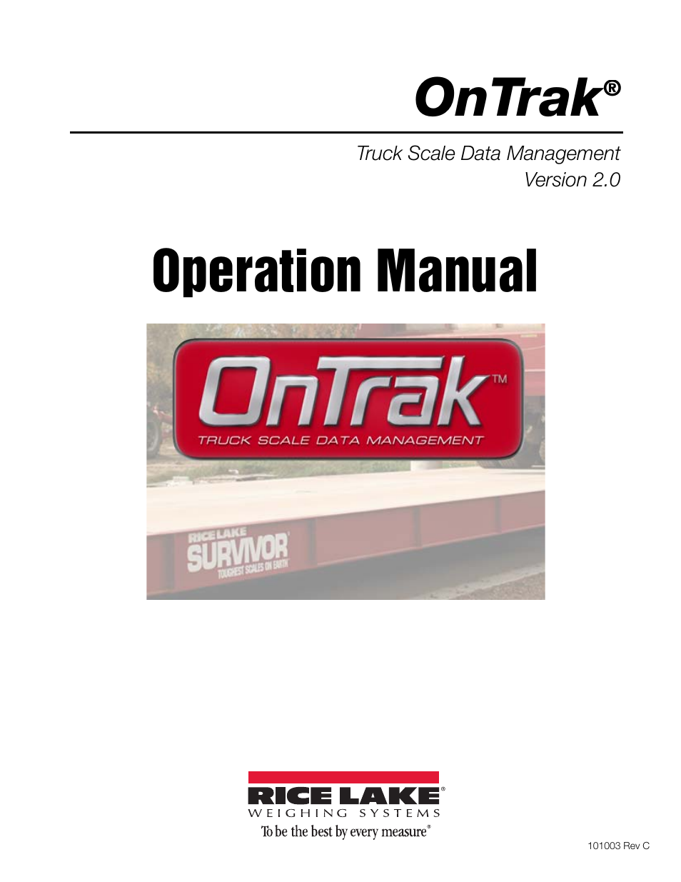 Rice Lake OnTrak Truck Scale Data Management - Operation Manual User Manual | 48 pages