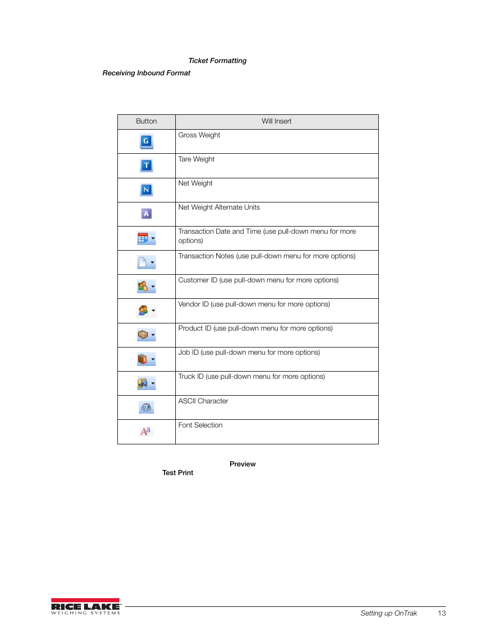 Table 3-1) to | Rice Lake OnTrak Truck Scale Data Management - Operation Manual User Manual | Page 17 / 48