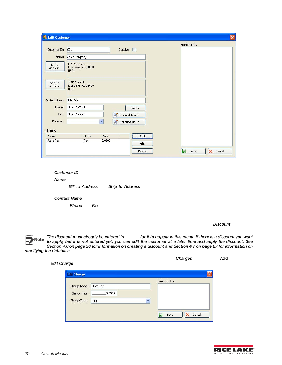 Rice Lake OnTrak Truck Scale Data Management - Operation Manual User Manual | Page 24 / 48