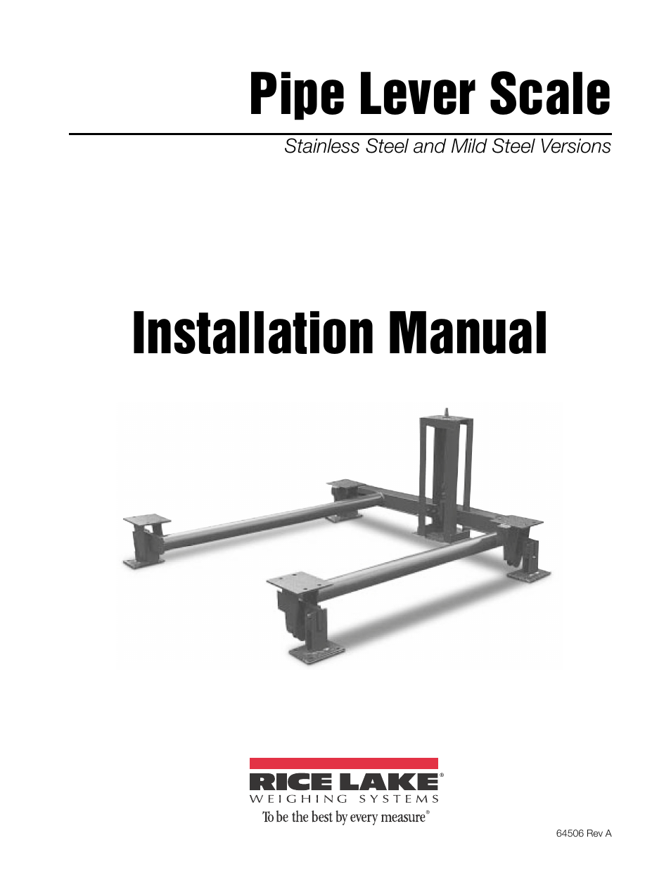 Rice Lake Pipe Lever Scale User Manual | 16 pages