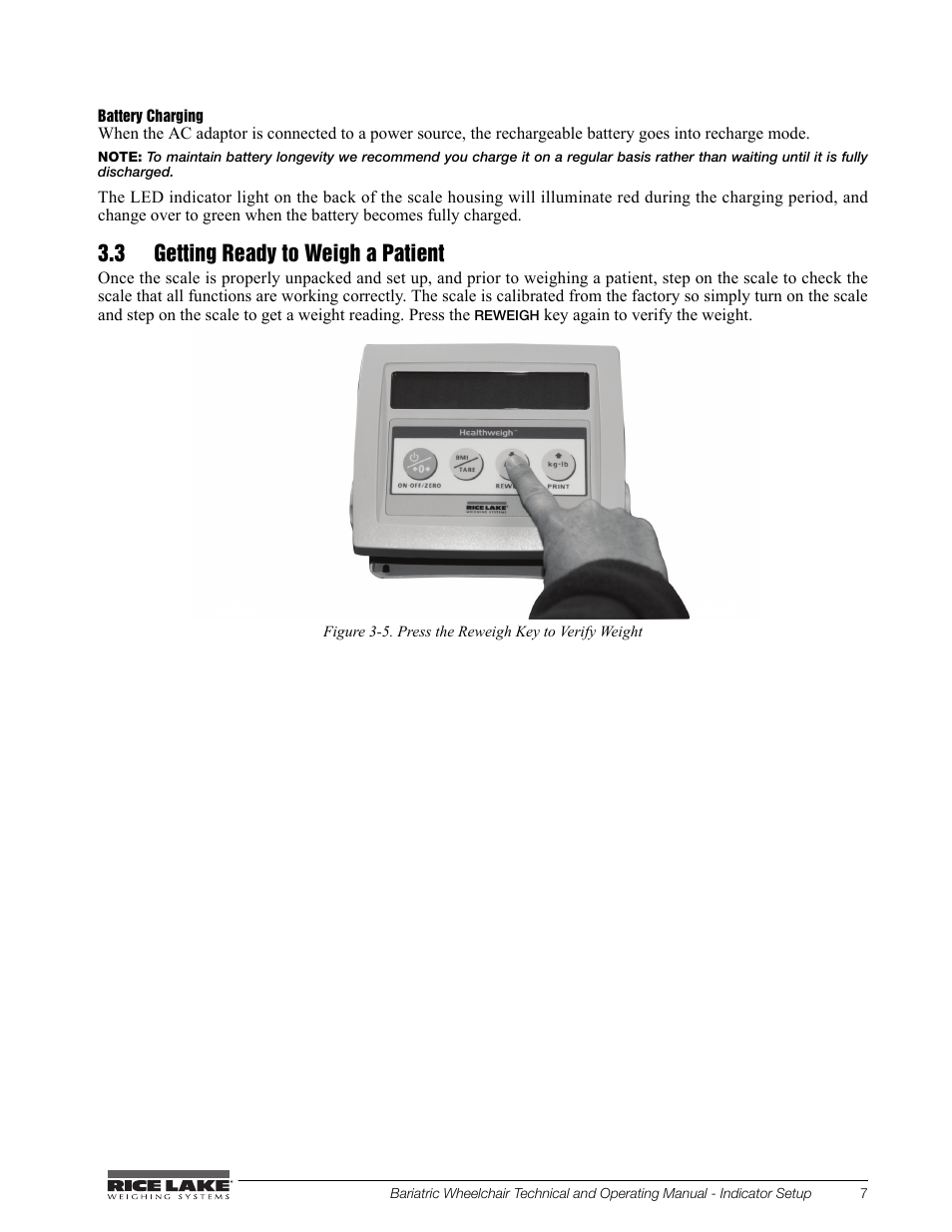 3 getting ready to weigh a patient | Rice Lake Portable Bariatric Wheelchair Scale Single Ramp (350-5) - Rice Lake Bariatric Wheelchair Scale User Manual | Page 11 / 38