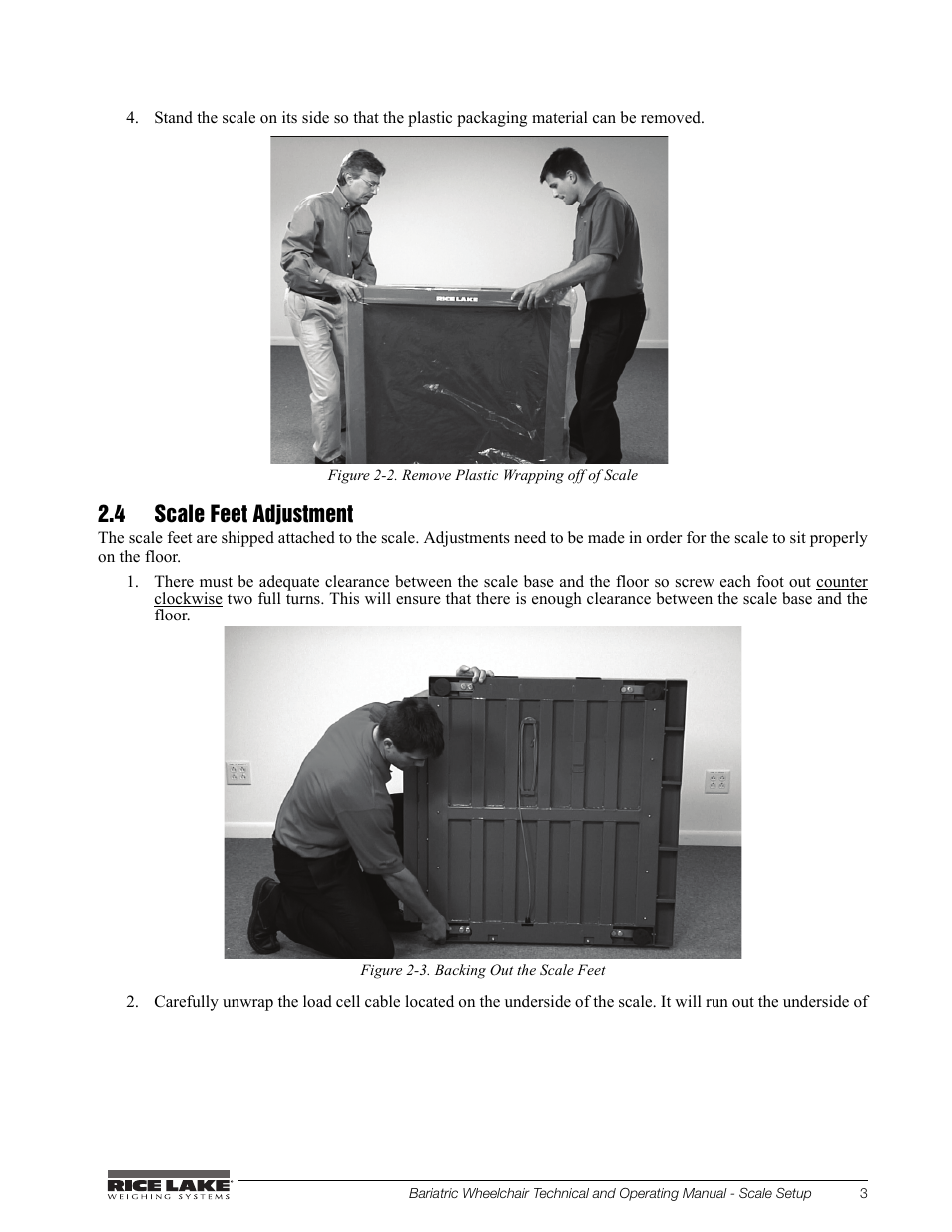 4 scale feet adjustment | Rice Lake Portable Bariatric Wheelchair Scale Single Ramp (350-5) - Rice Lake Bariatric Wheelchair Scale User Manual | Page 7 / 38