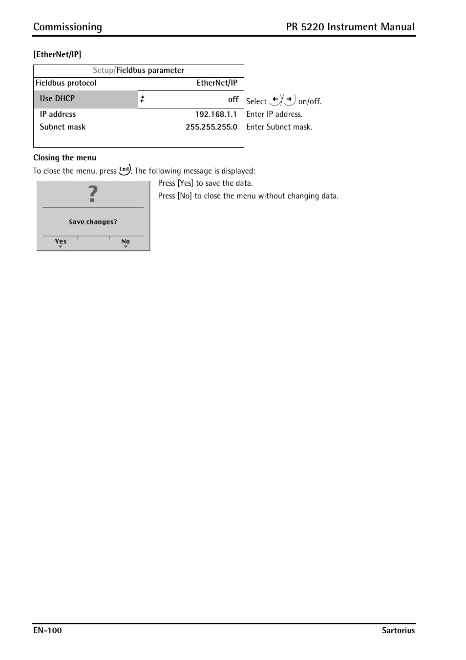 Commissioning, Pr 5220 instrument manual | Rice Lake PR5220 Ethernet Transmitter User Manual | Page 100 / 172