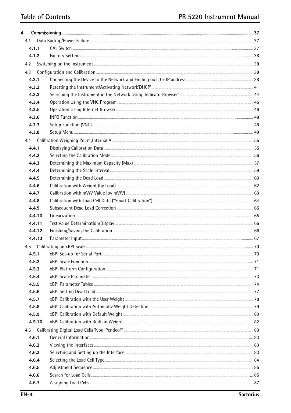 Table of contents pr 5220 instrument manual | Rice Lake PR5220 Ethernet Transmitter User Manual | Page 4 / 172