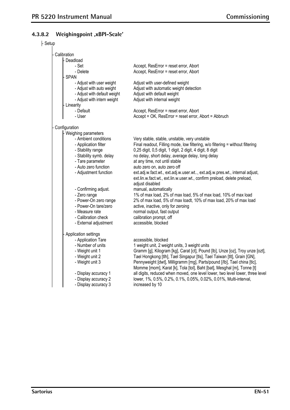 2 weighingpoint ‚xbpi-scale, Pr 5220 instrument manual commissioning | Rice Lake PR5220 Ethernet Transmitter User Manual | Page 51 / 172