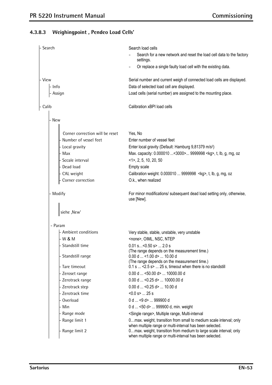 3 weighingpoint ‚ pendeo load cells, Pr 5220 instrument manual commissioning | Rice Lake PR5220 Ethernet Transmitter User Manual | Page 53 / 172